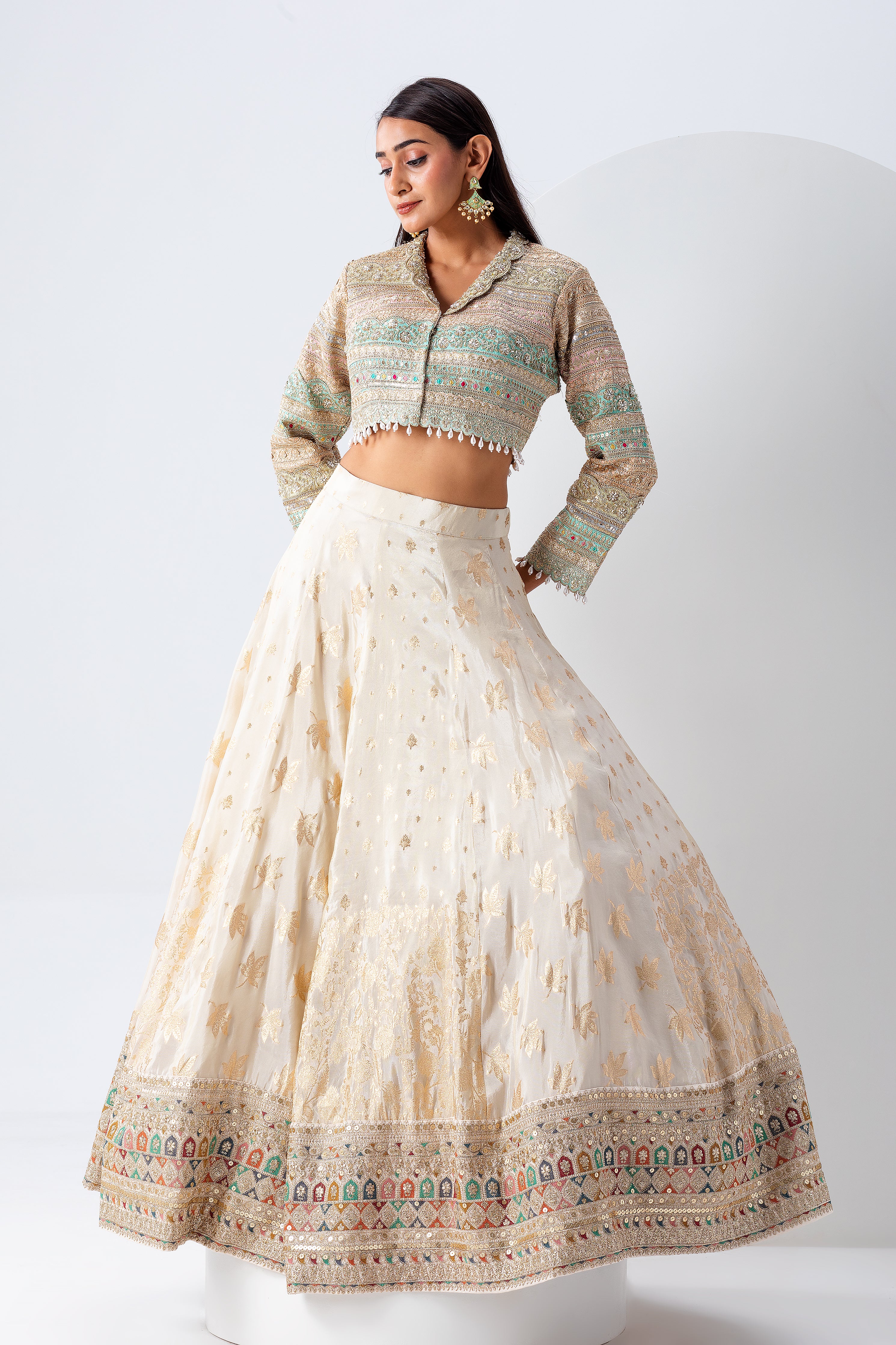 Ivory Lehenga Set