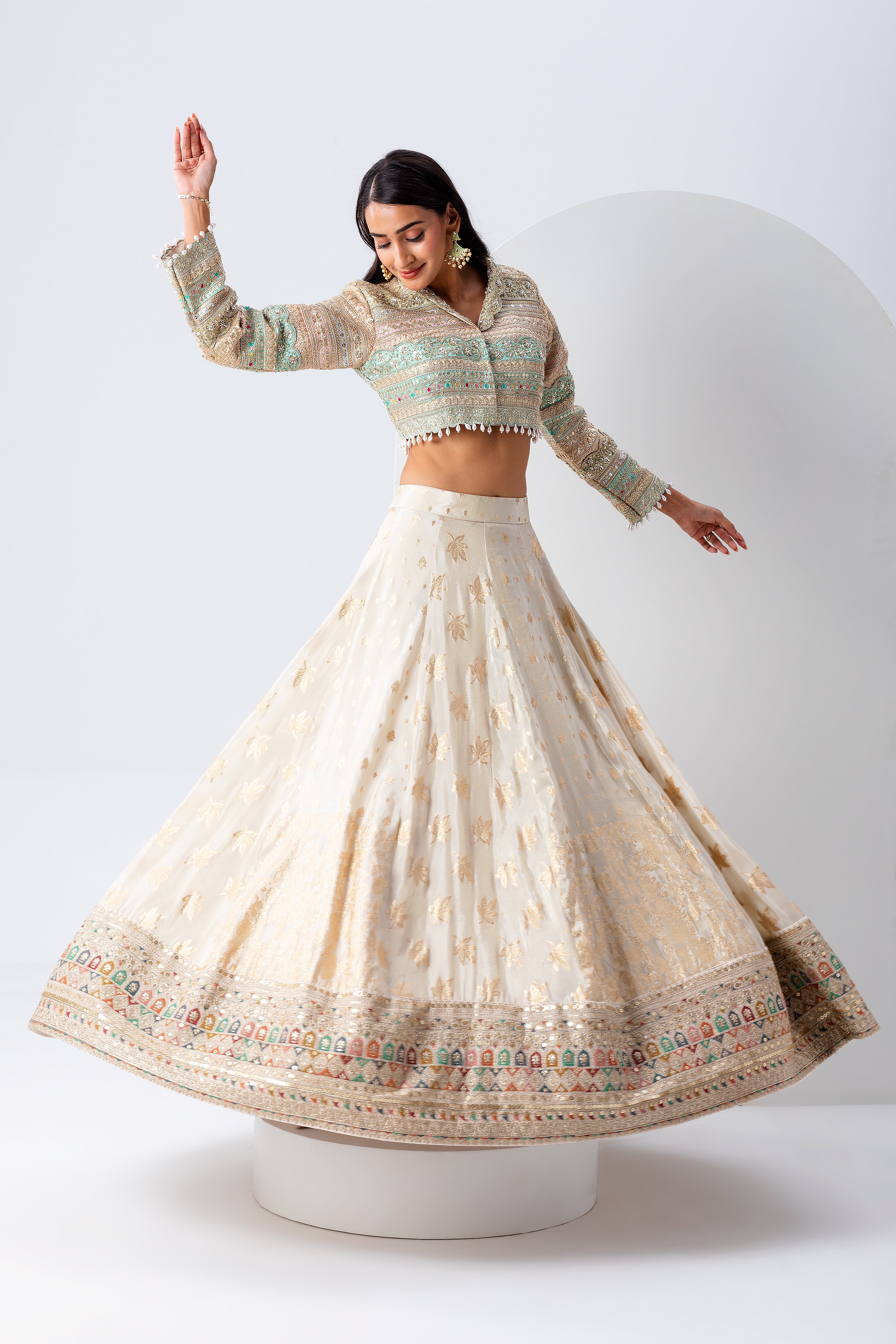 Ivory Lehenga Set