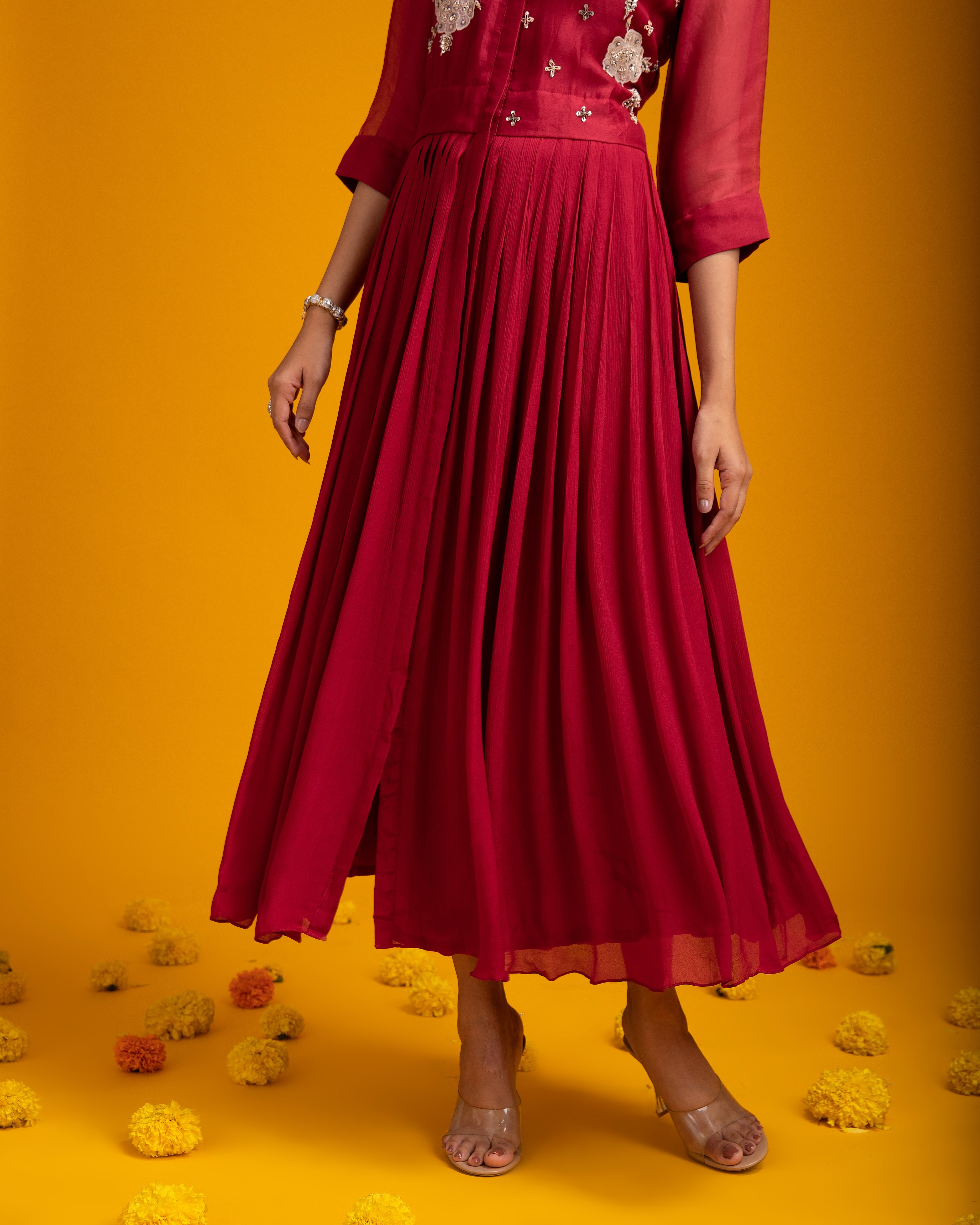 Red Organza dress - Mokshaa