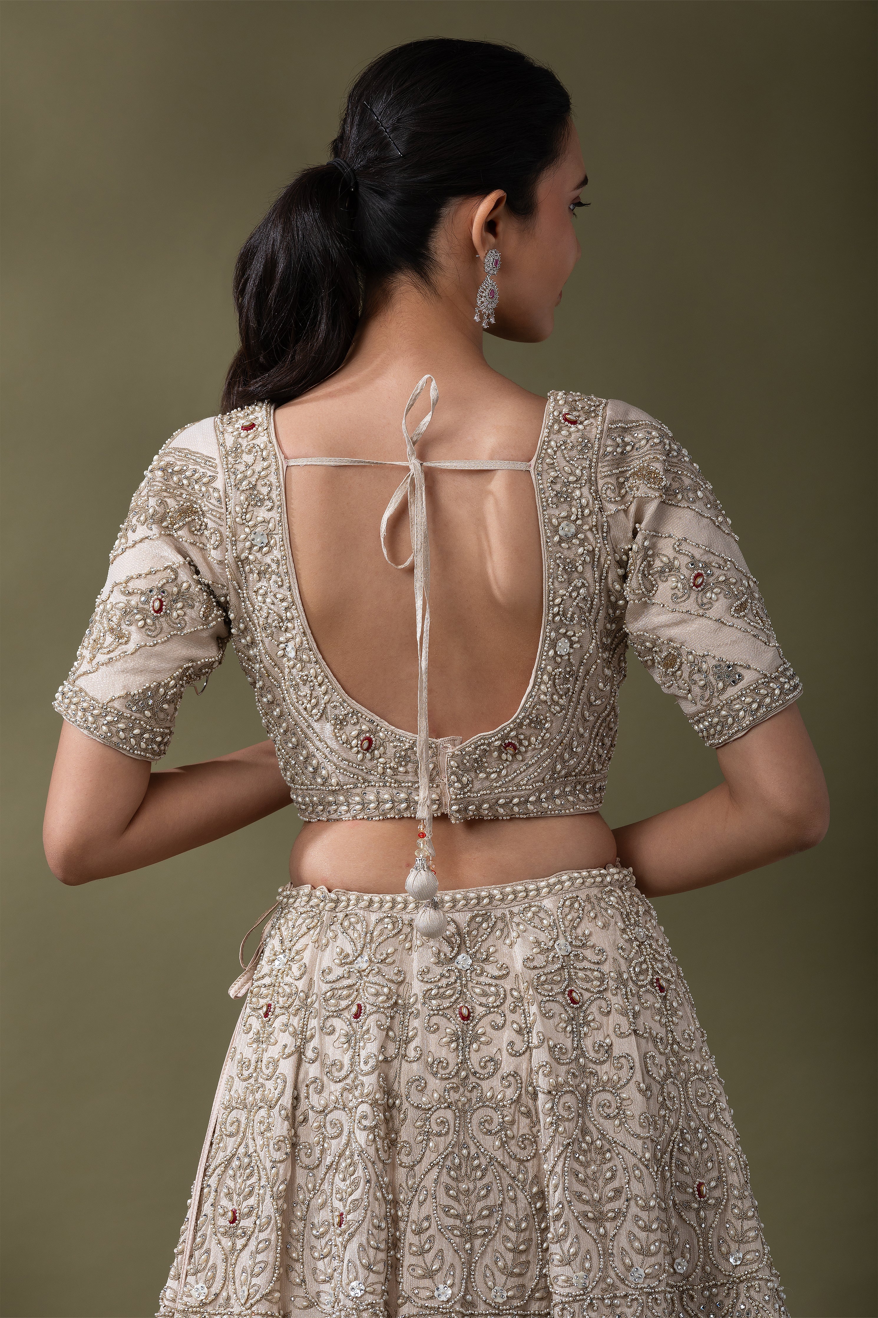 Ivory Embellished Bridal Lehenga Set