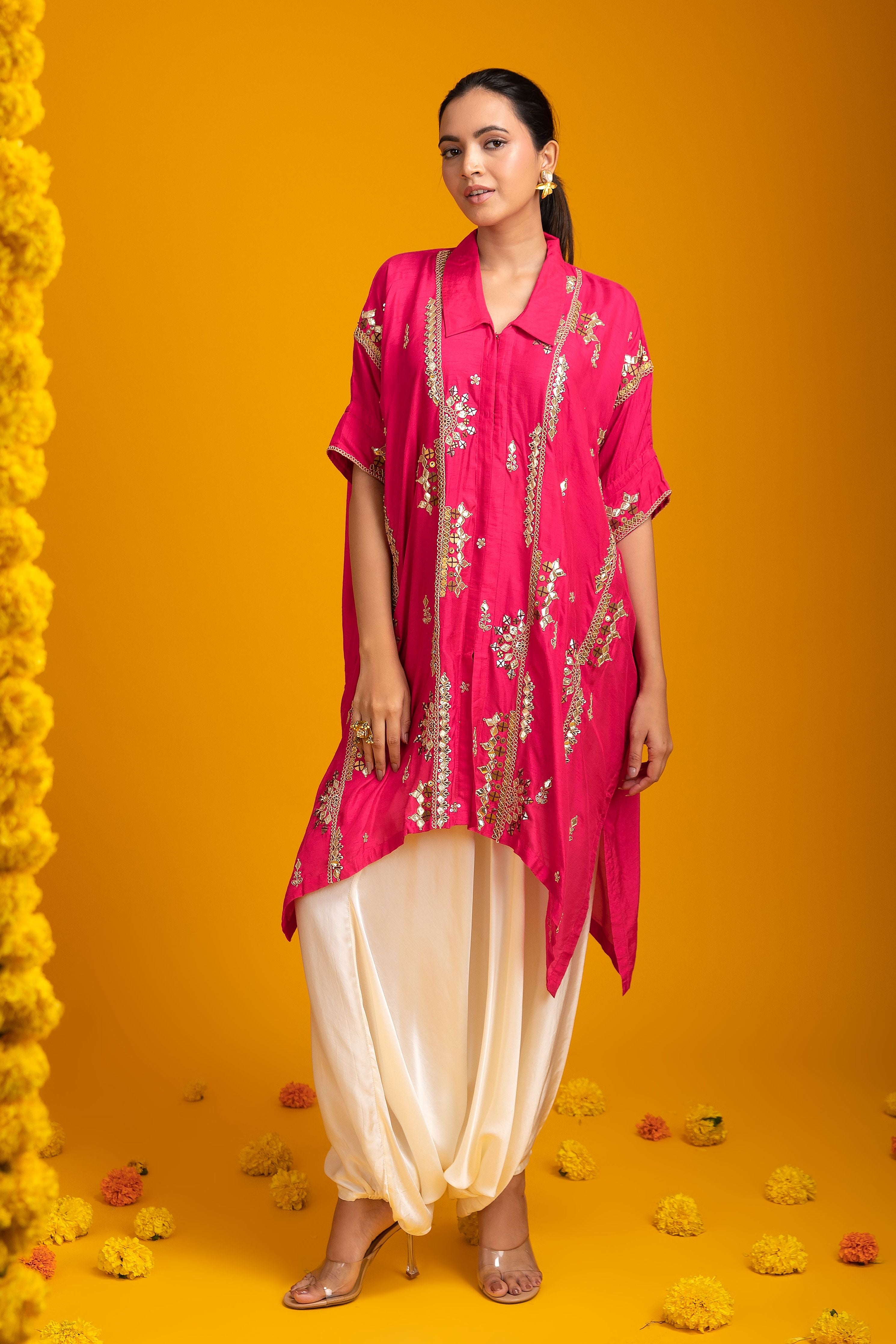 Pink Silk Indo-western - Mokshaa