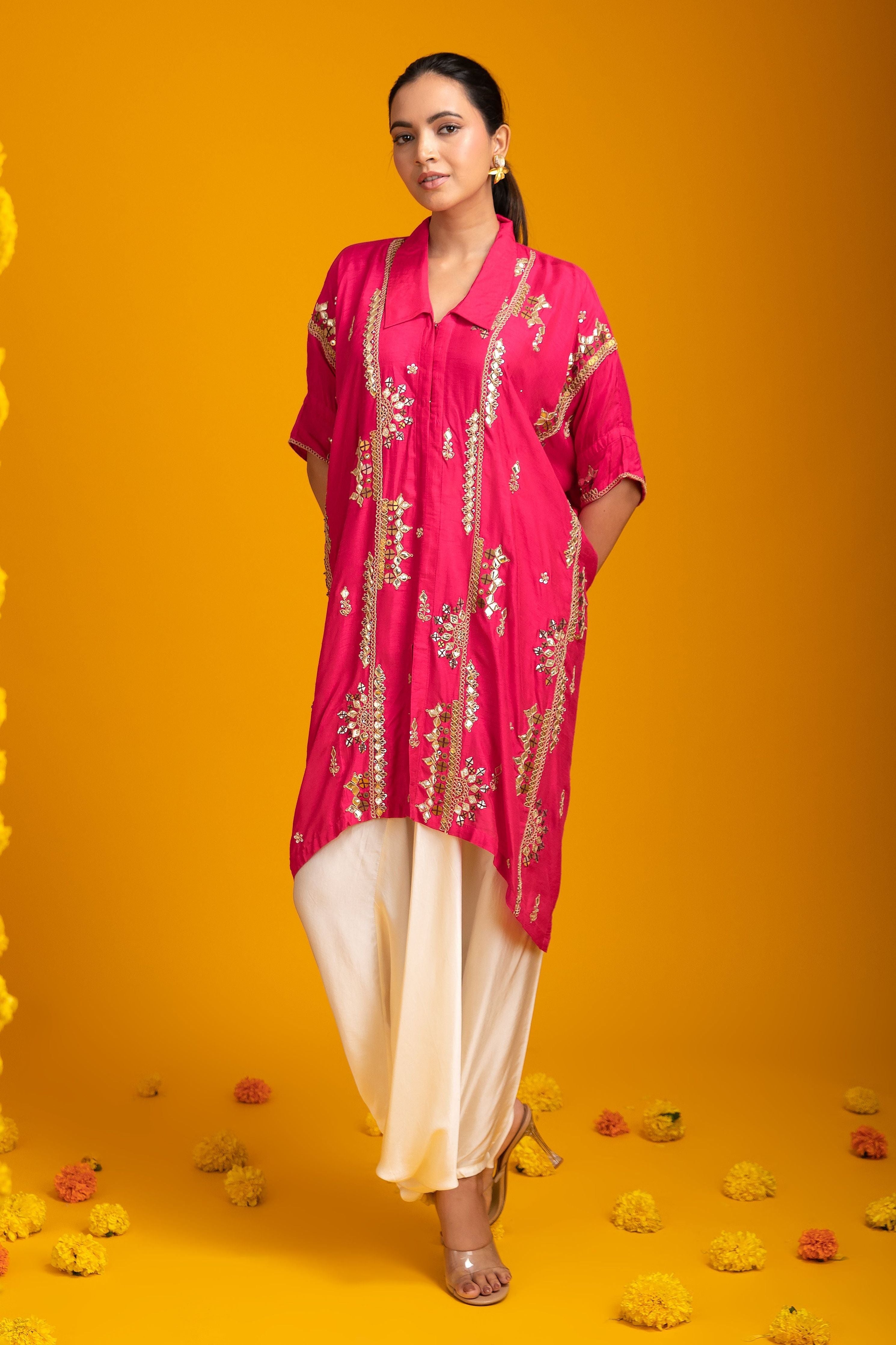 Pink Silk Indo-western - Mokshaa