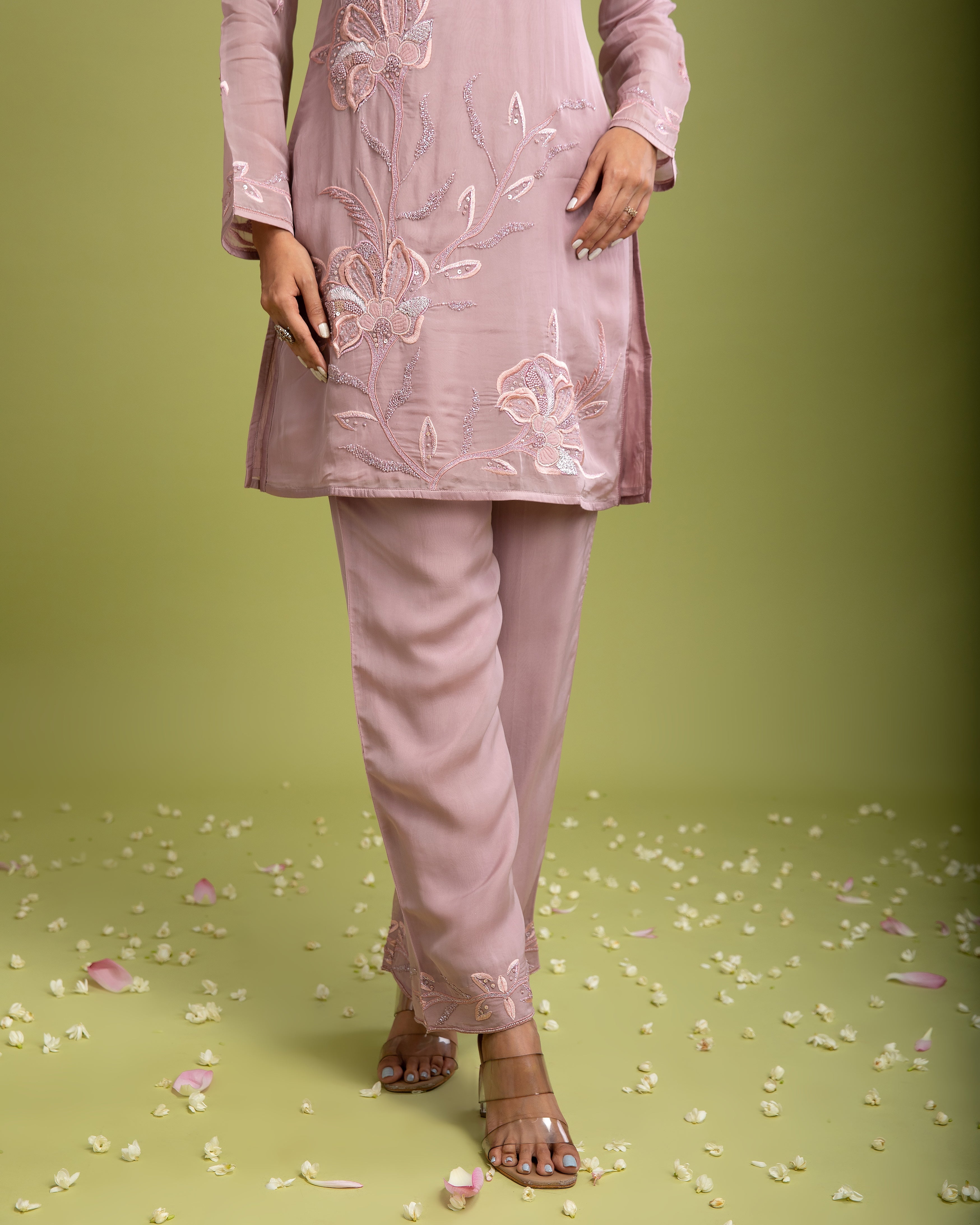 Lilac organza Short kurta - Mokshaa