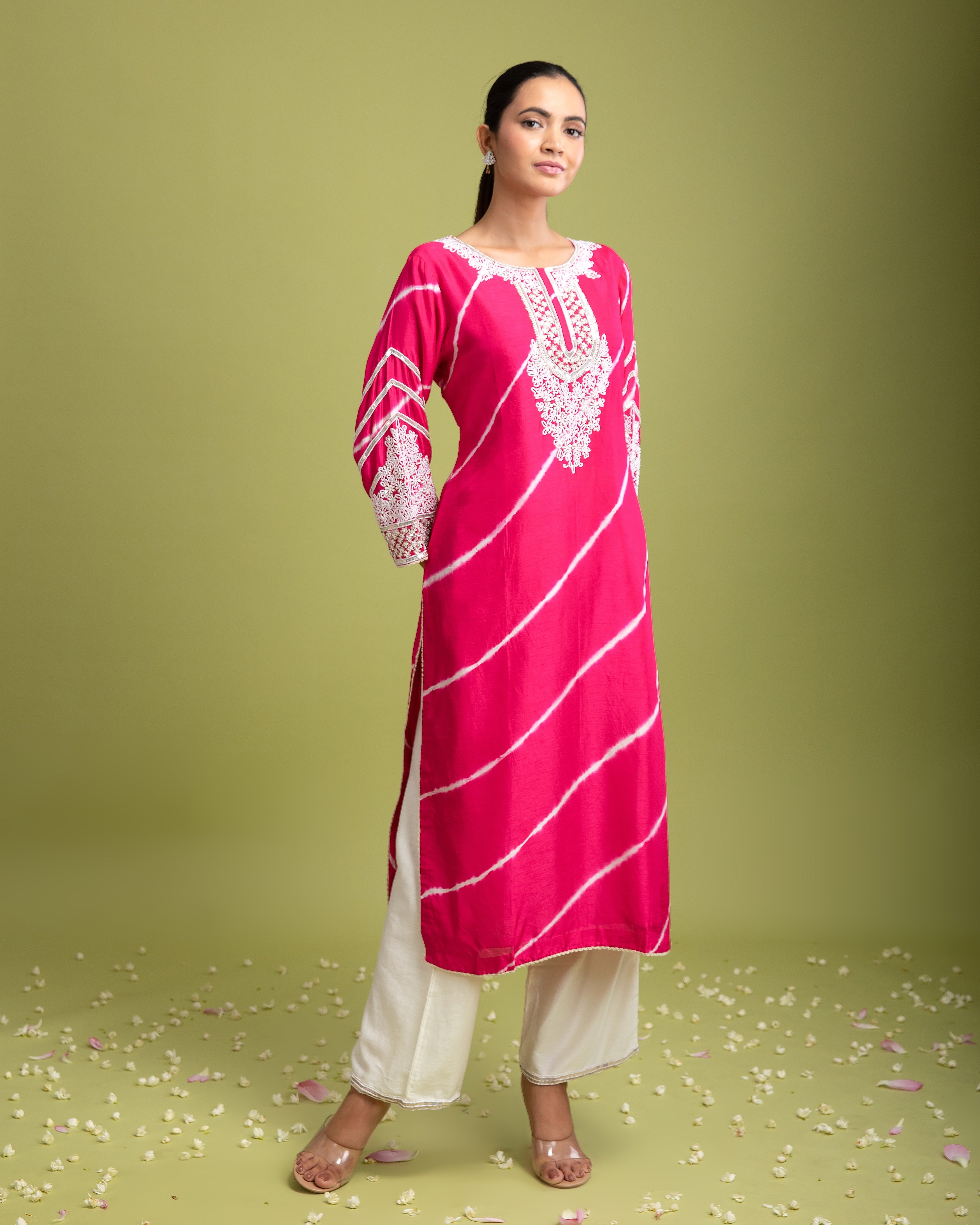 Pink Tie-Dye kurti set - Mokshaa