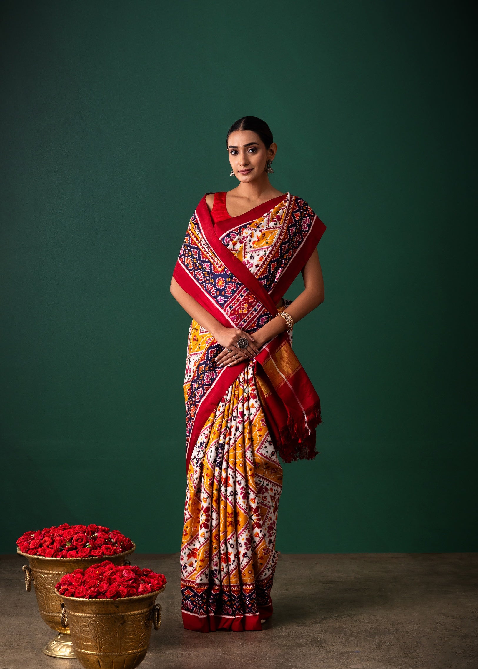Yellow Patan Pattola Saree All Over Motifs