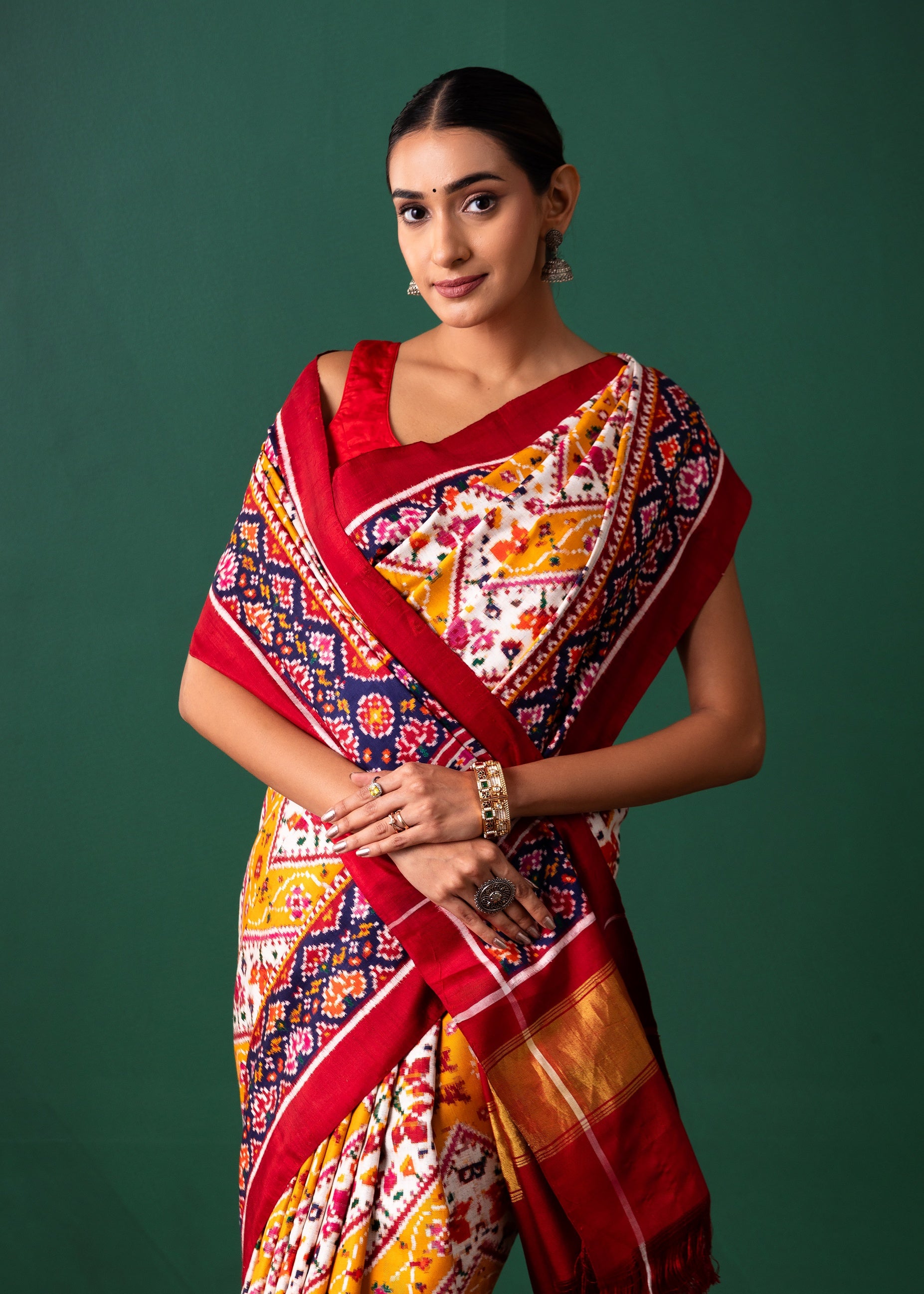Yellow Patan Pattola Saree All Over Motifs