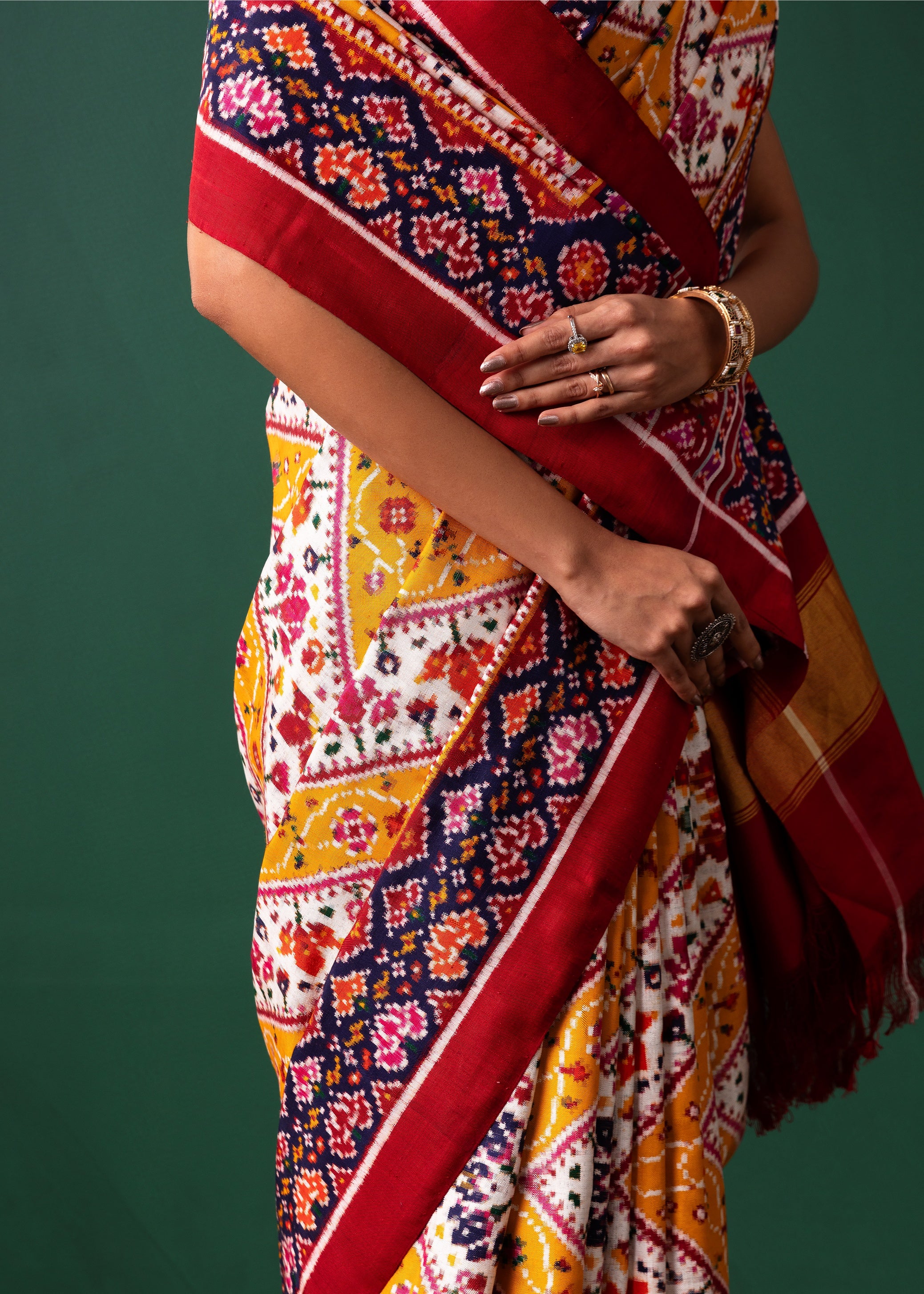 Yellow Patan Pattola Saree All Over Motifs