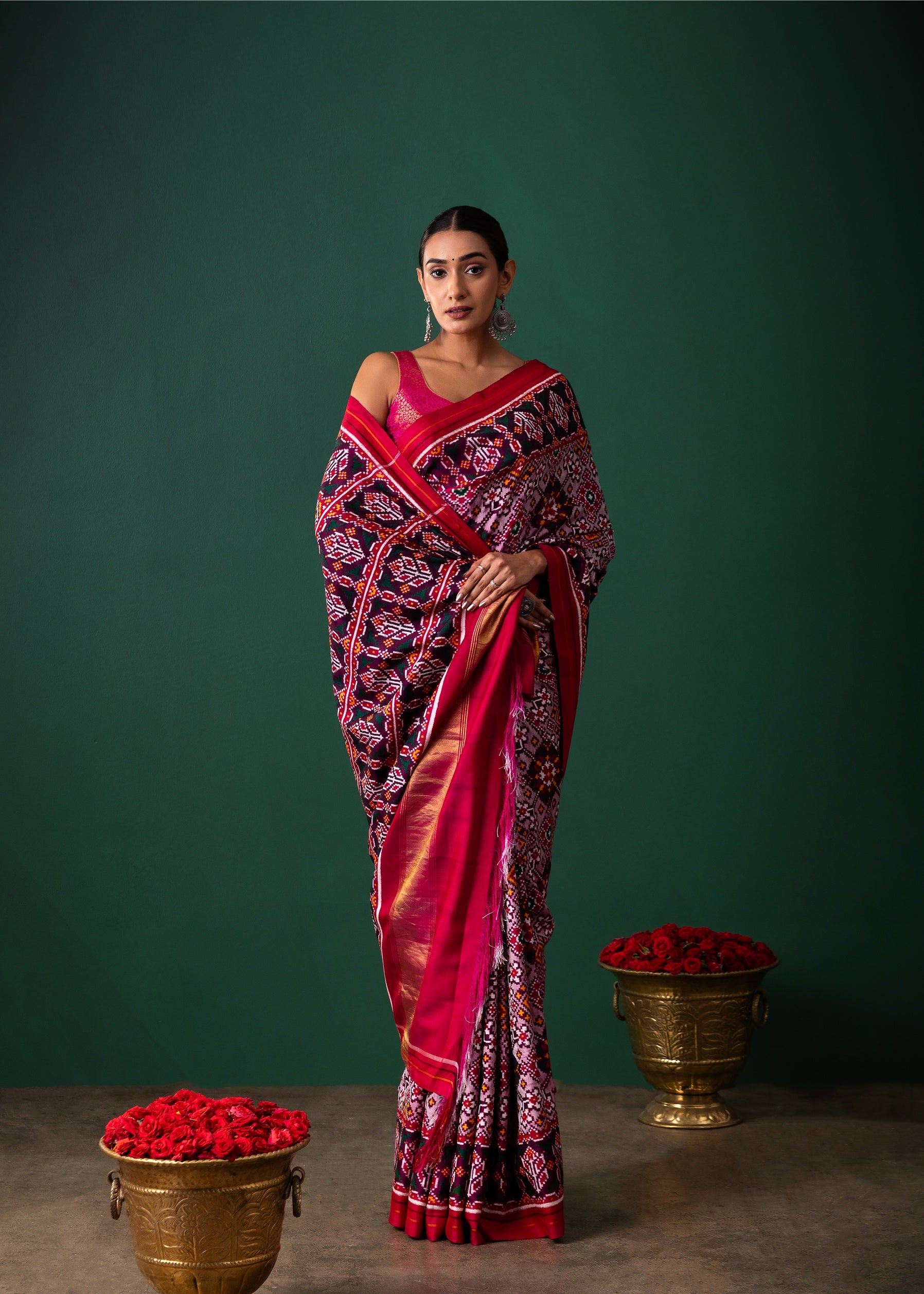 Light Purple Patan Pattola Saree All Over Motifs