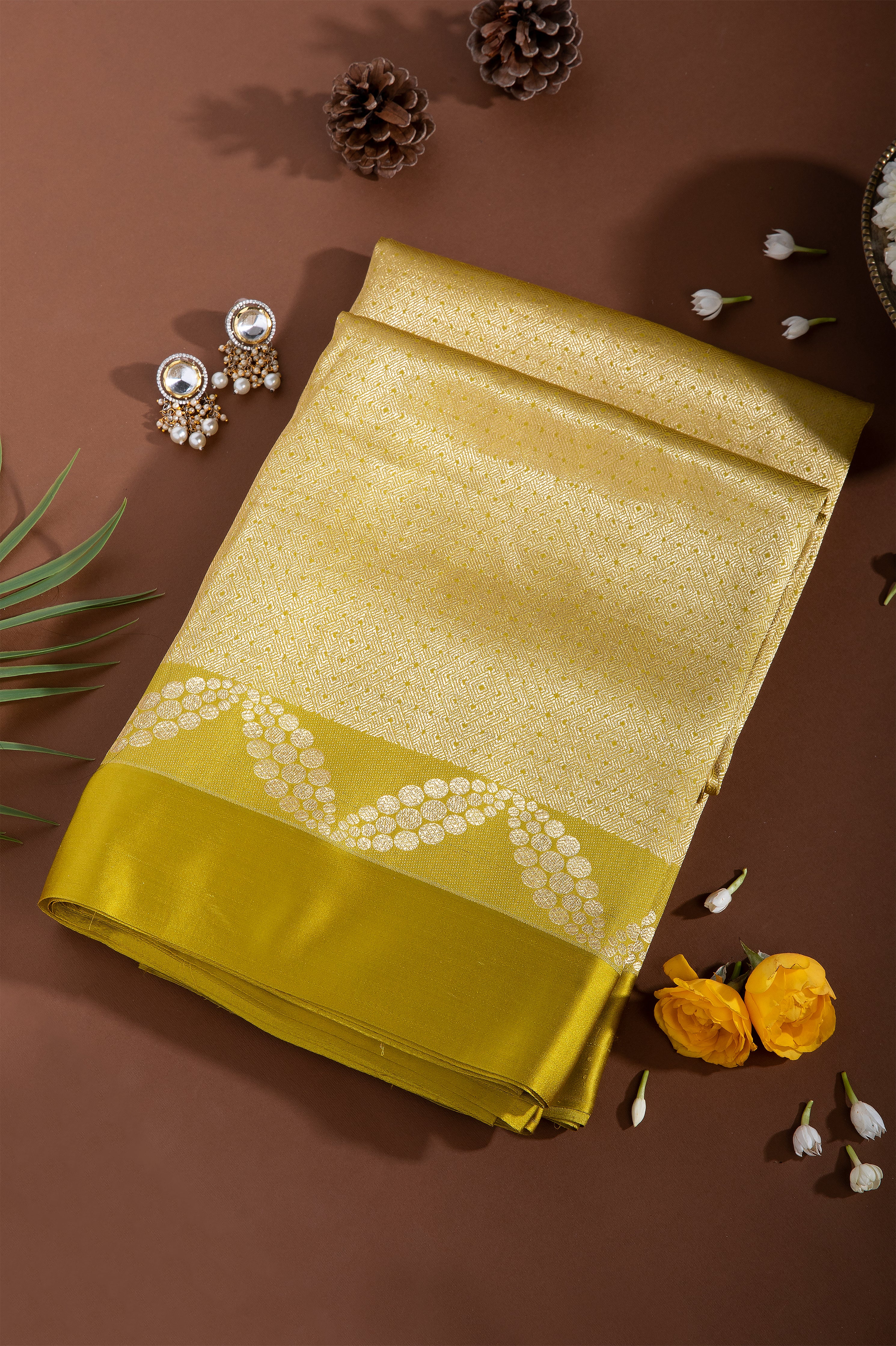 Green Banarasi Silk Saree - Mokshaa