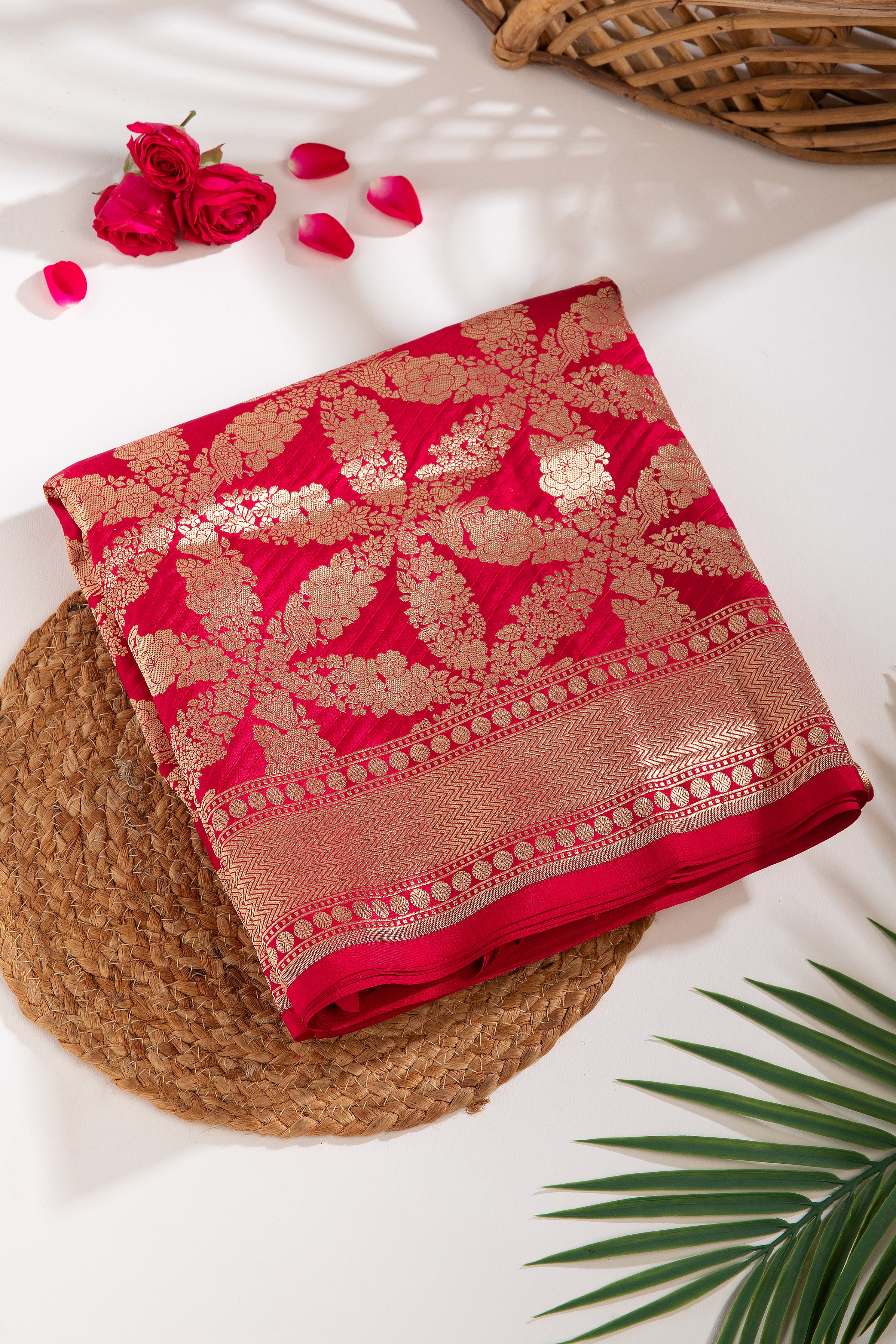 Red Banaras Silk Saree - Mokshaa