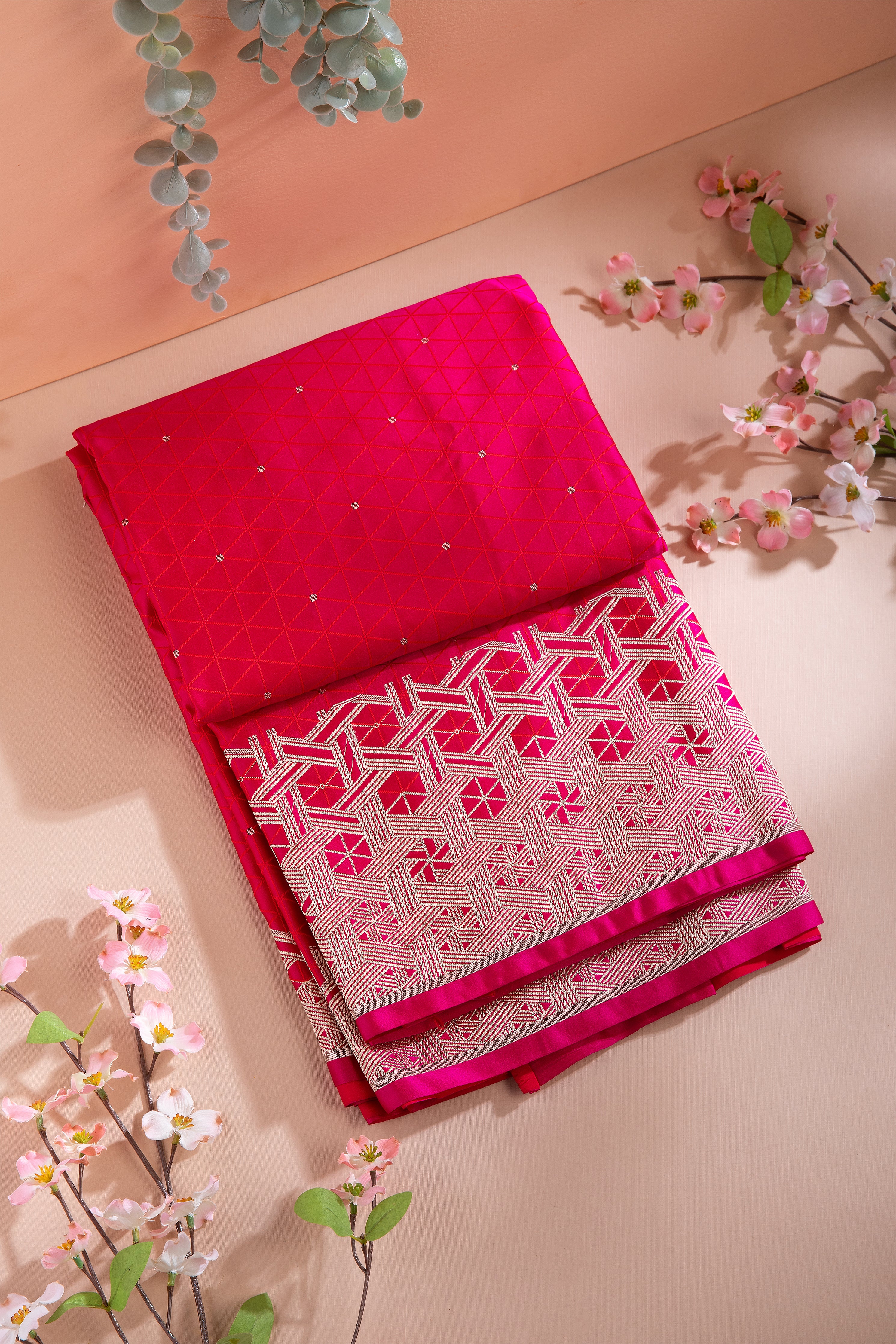 Rani Pink Banaras Saree - Mokshaa