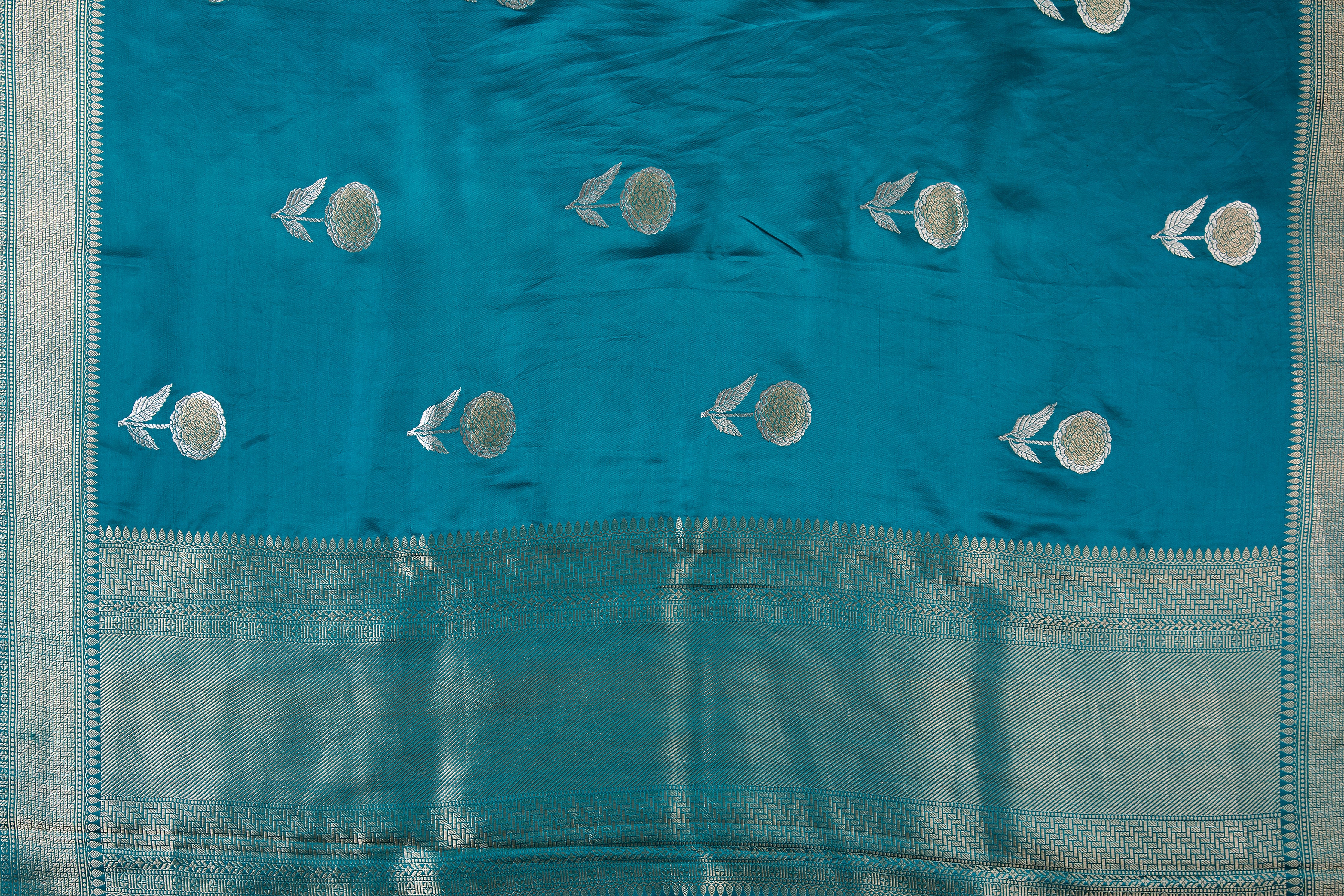 Sky Blue Banaras Silk Saree