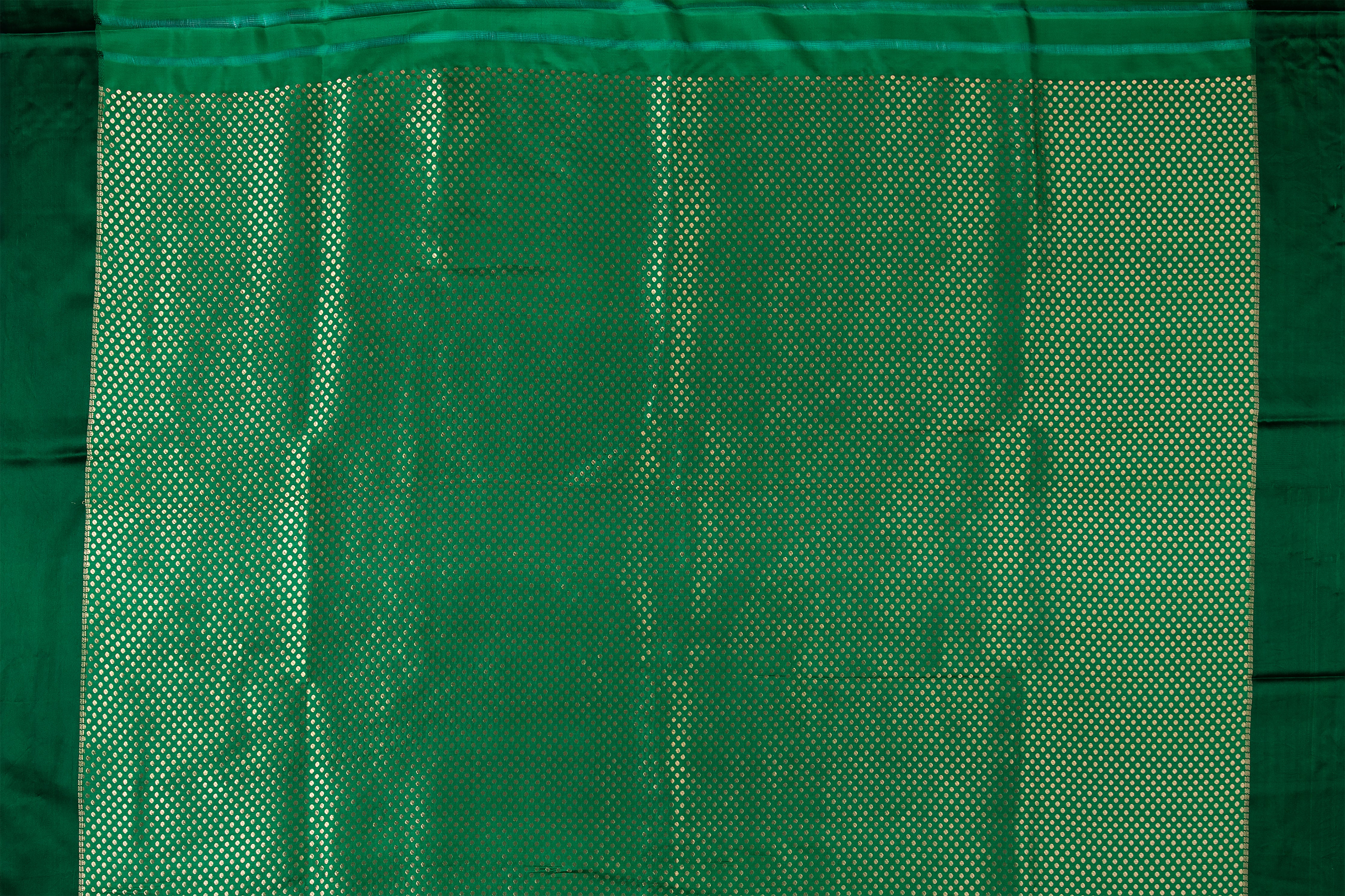 Emerald Green Banaras Satin Silk Saree - Mokshaa