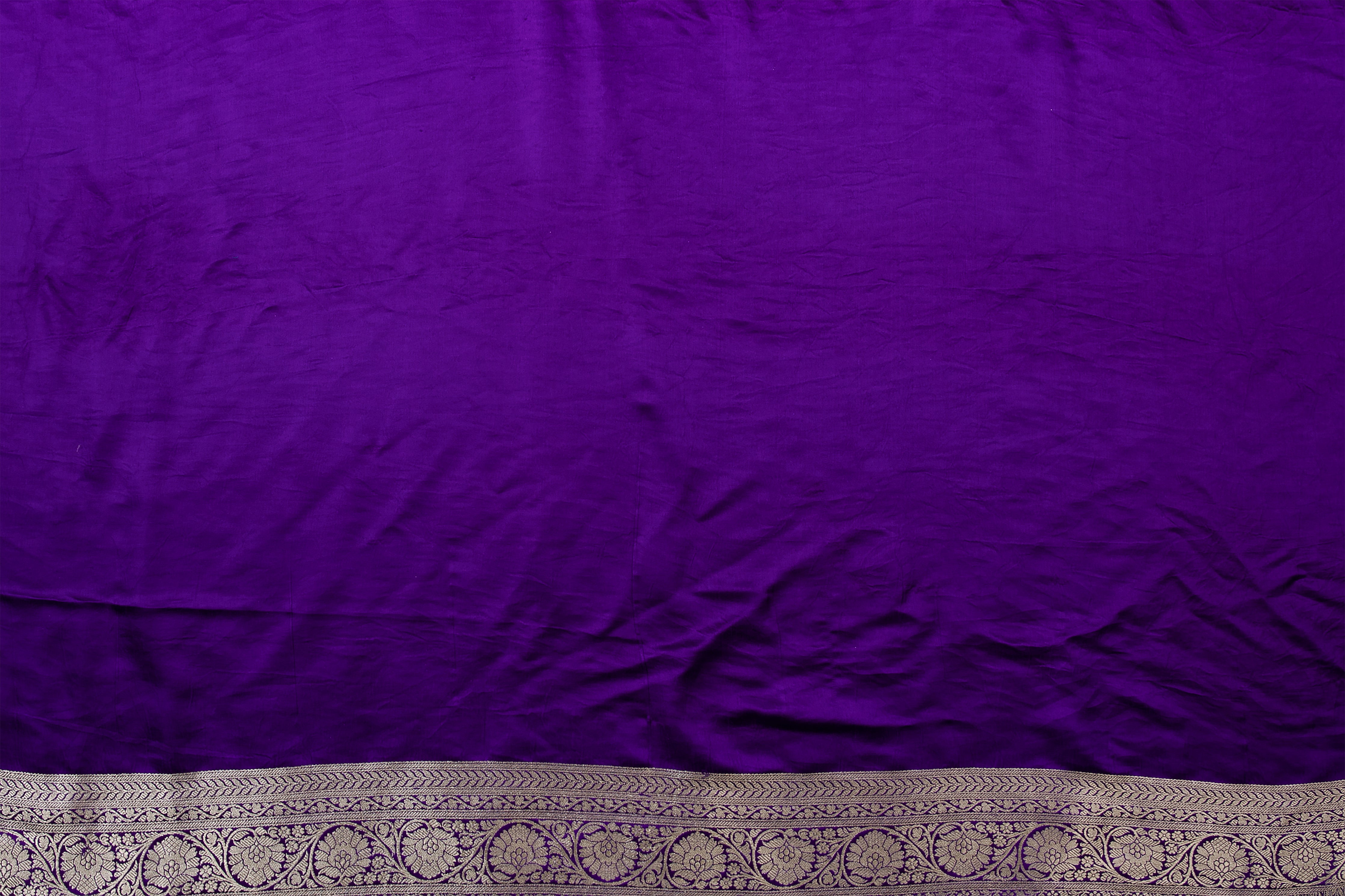 Royal Purple Banaras Satin Silk Saree - Mokshaa