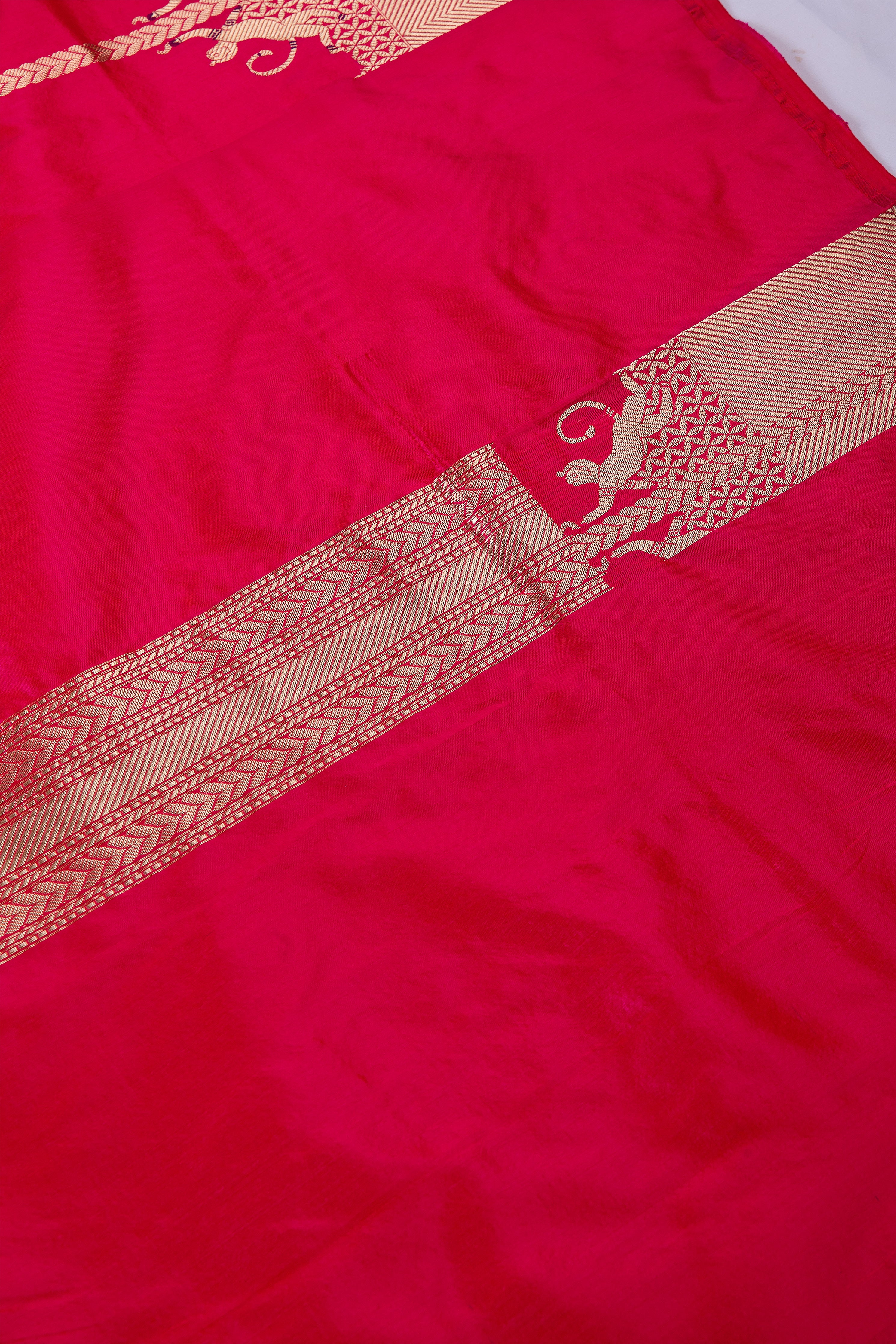 Rani Pink Banaras Silk Saree - Mokshaa