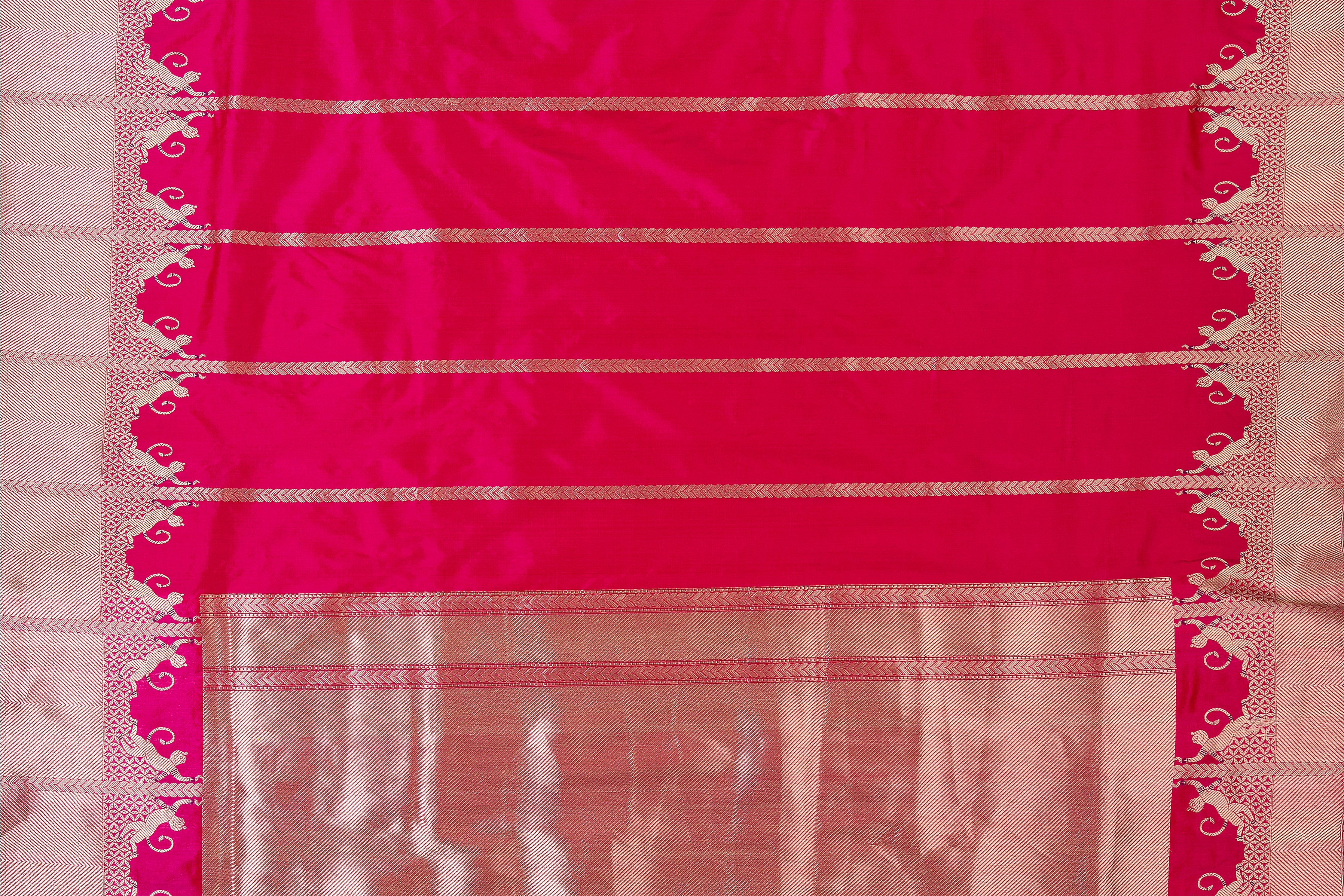 Rani Pink Banaras Silk Saree - Mokshaa