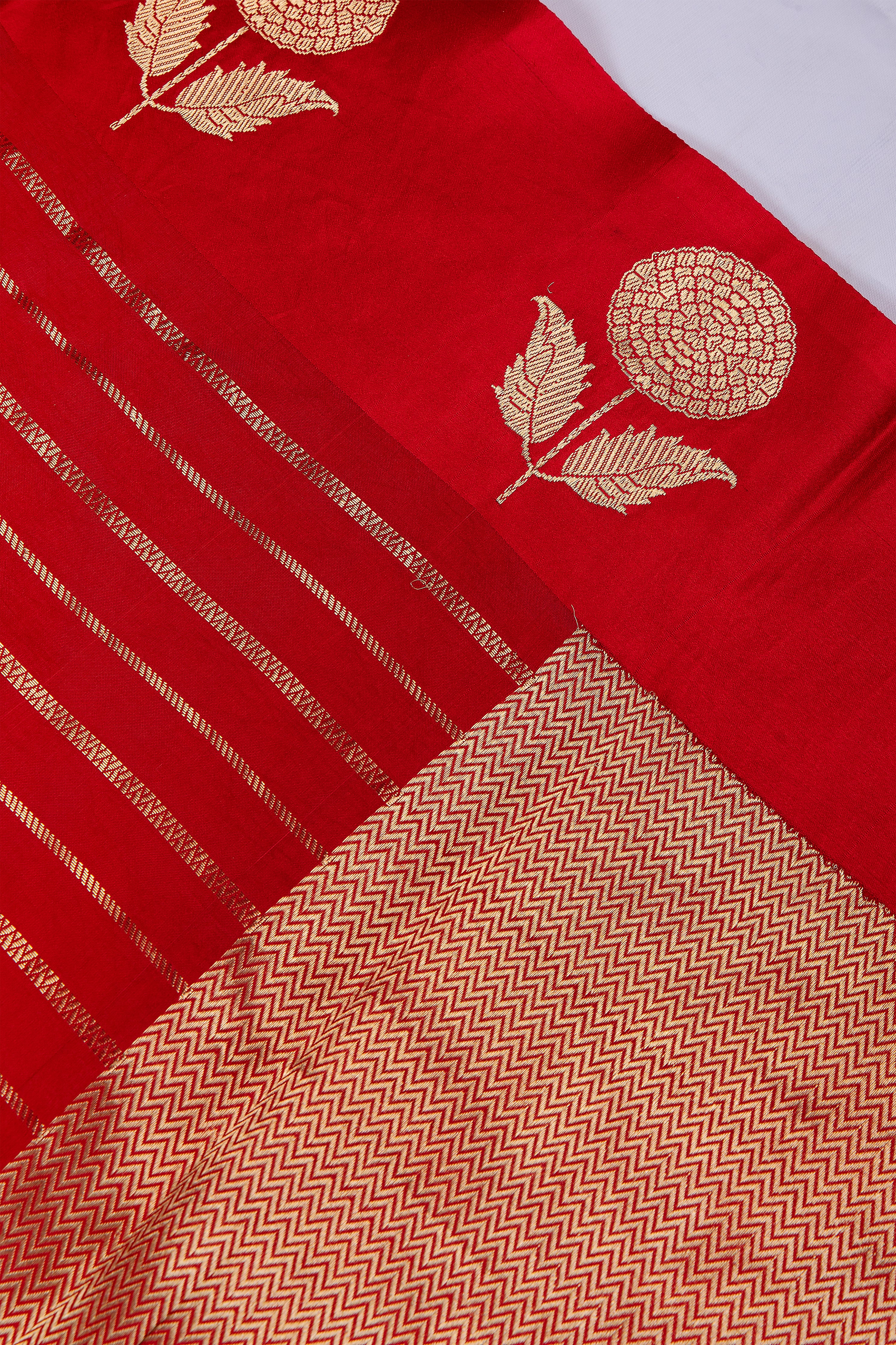 Red Banaras Silk Saree - Mokshaa