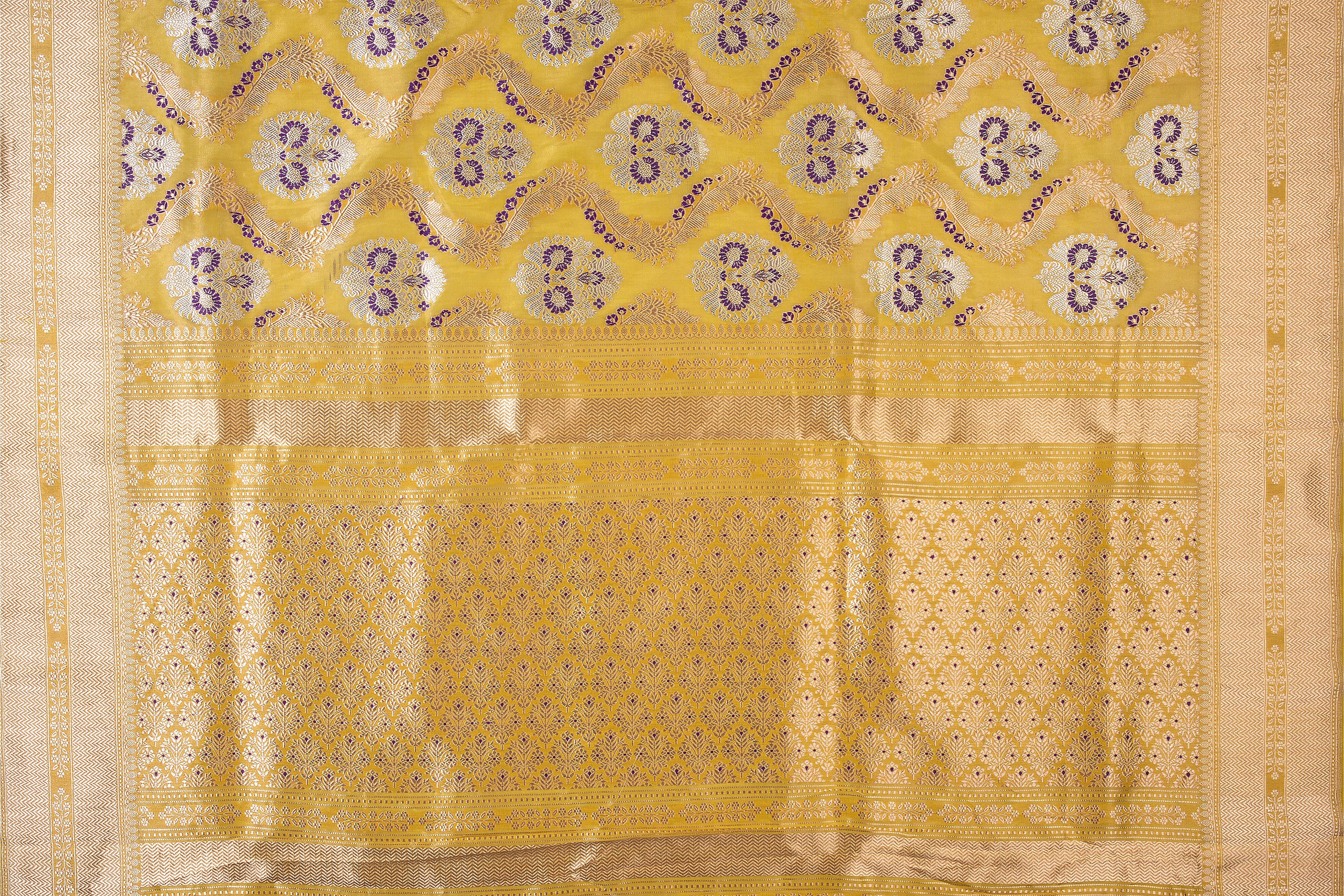 Yellow Banaras Silk Saree - Mokshaa