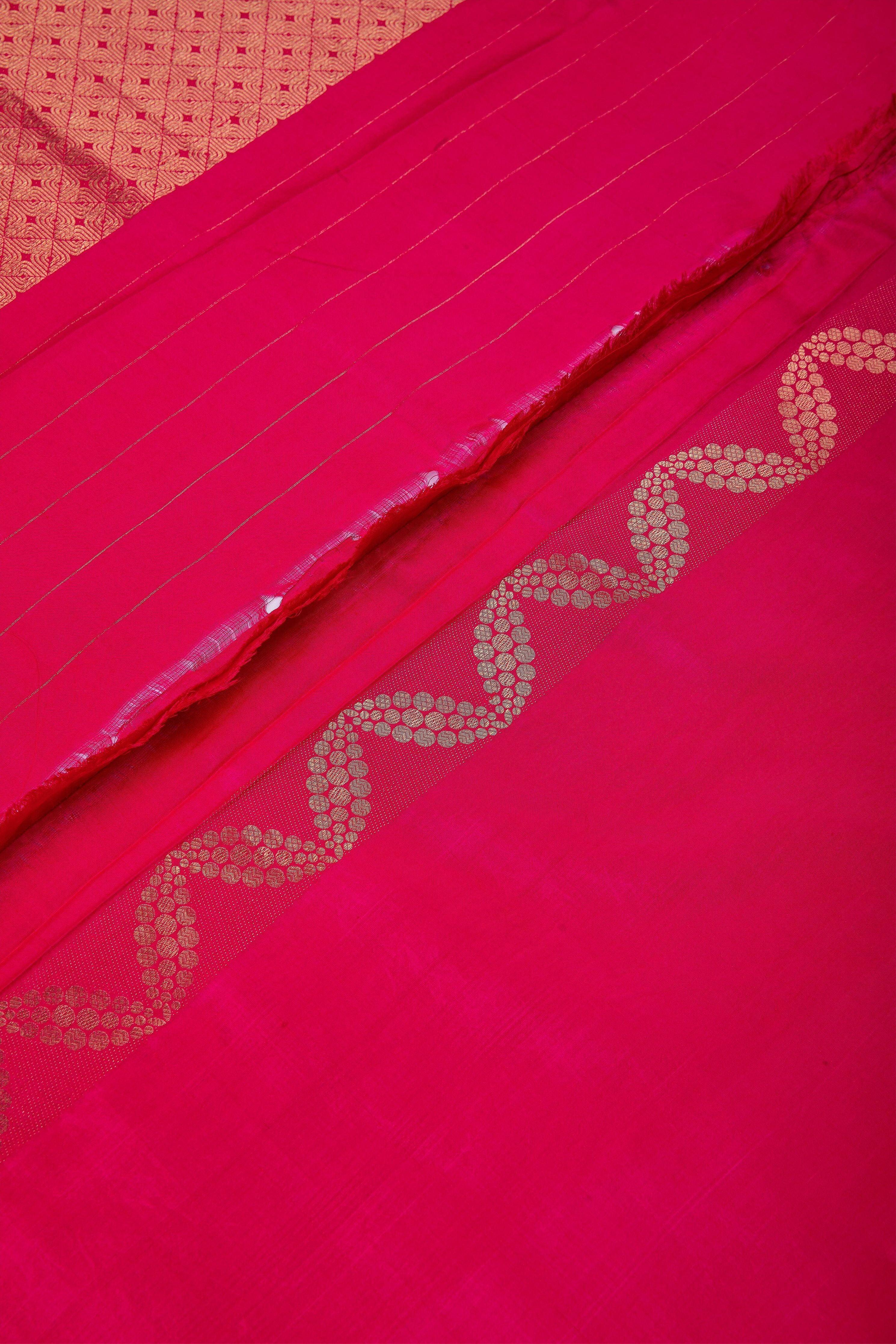 Hot Pink Banaras Silk Saree - Mokshaa