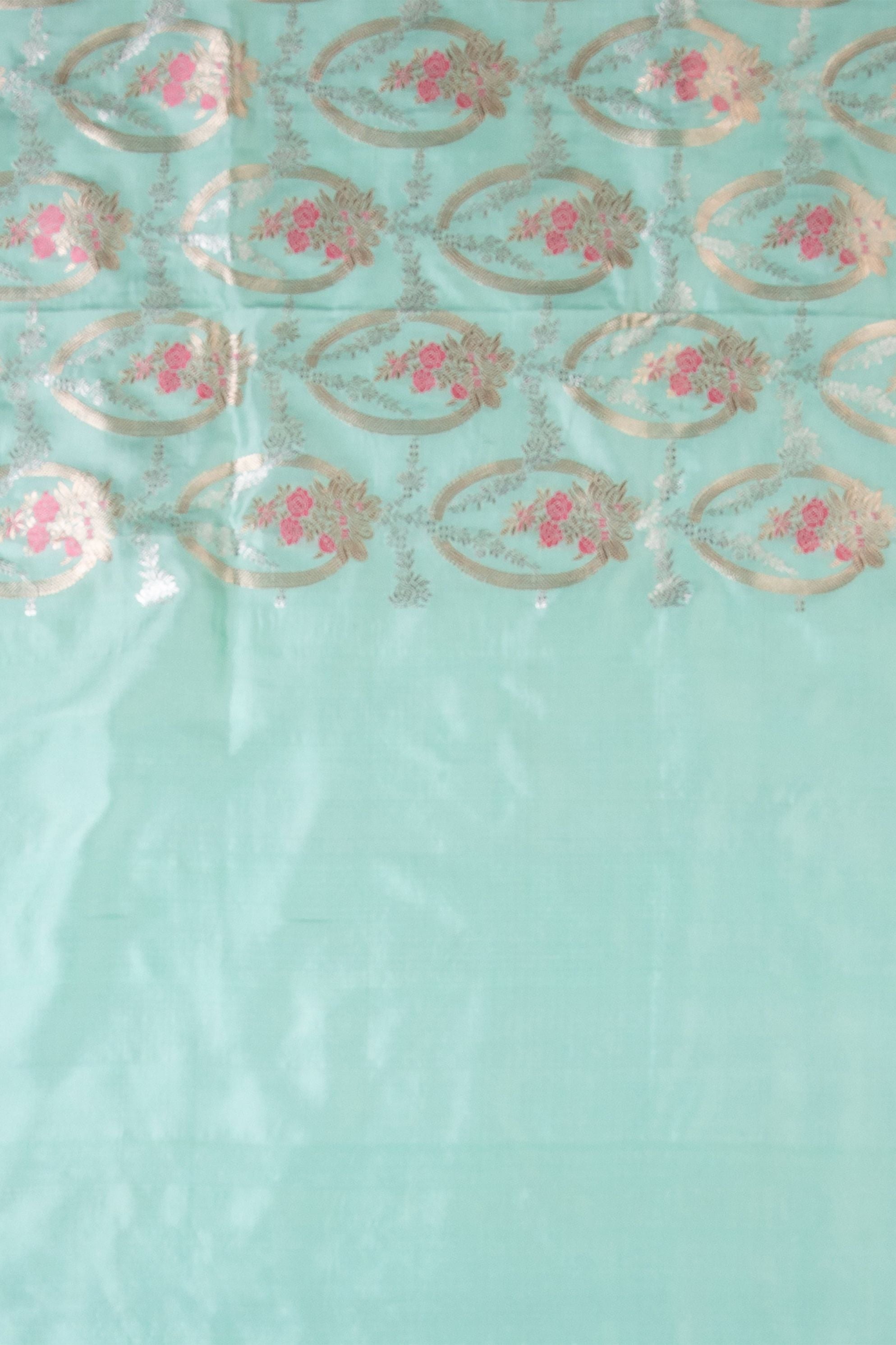 Sea Green Banaras Silk Saree - Mokshaa