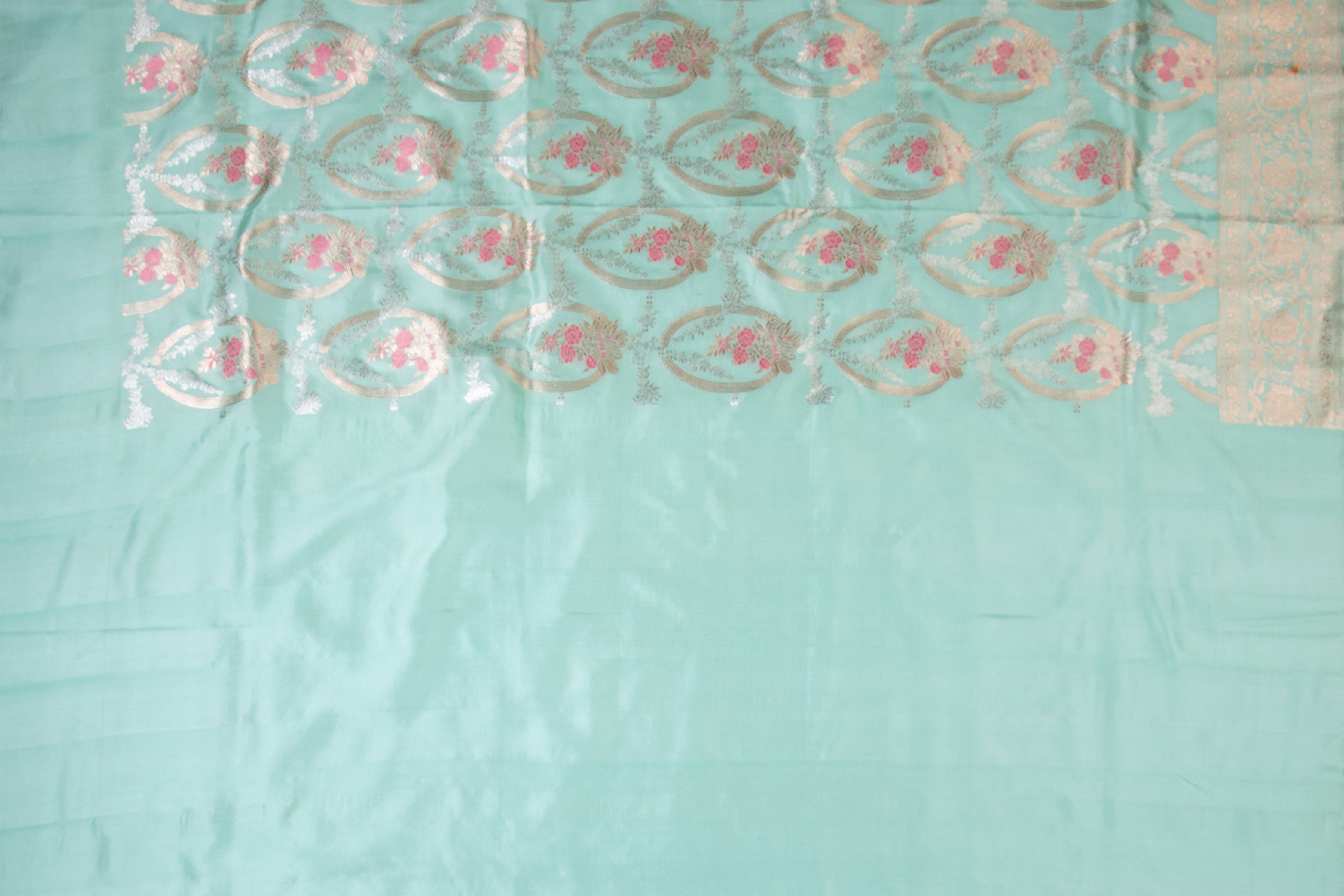 Sea green banaras silk saree