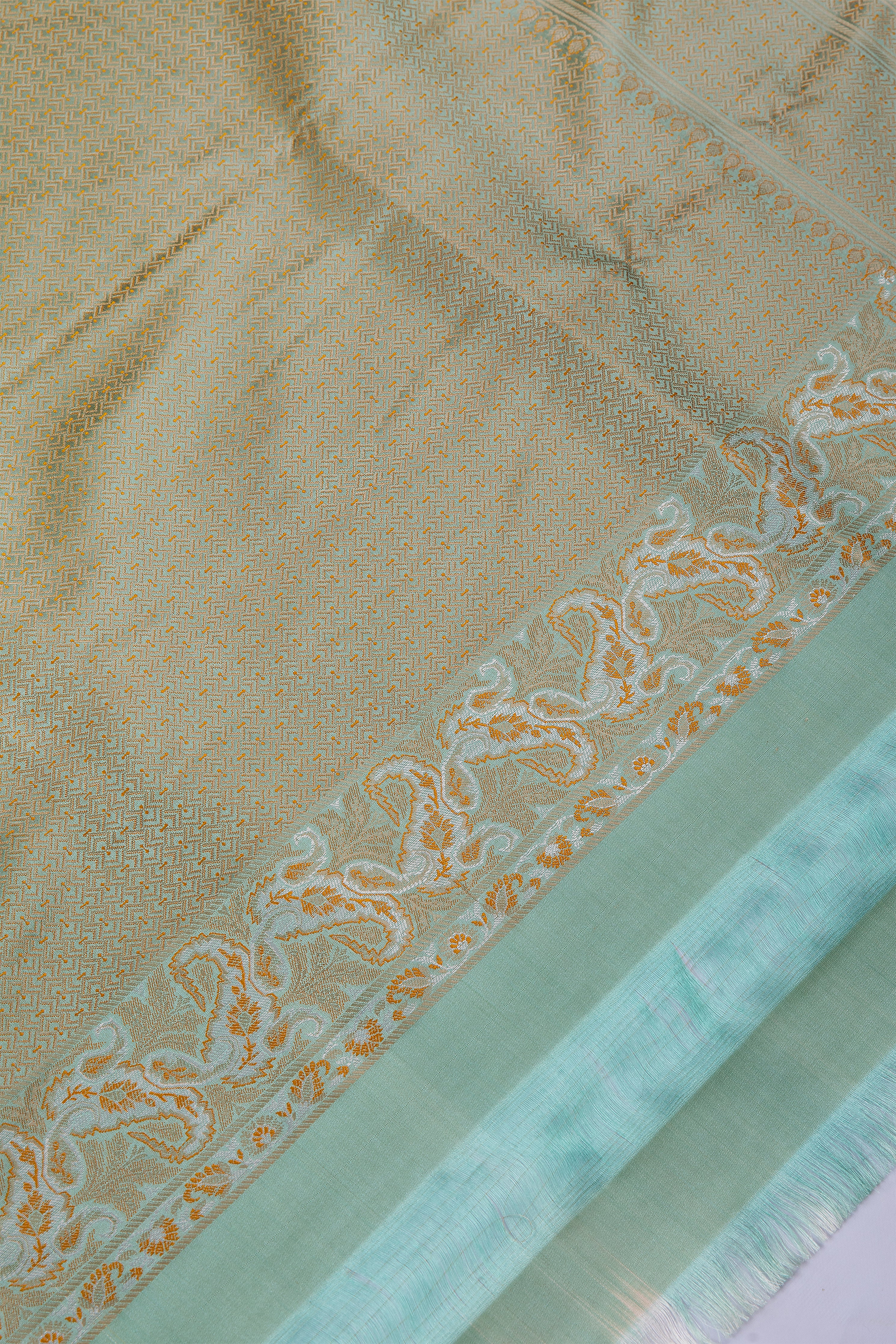 Light green banaras silk saree