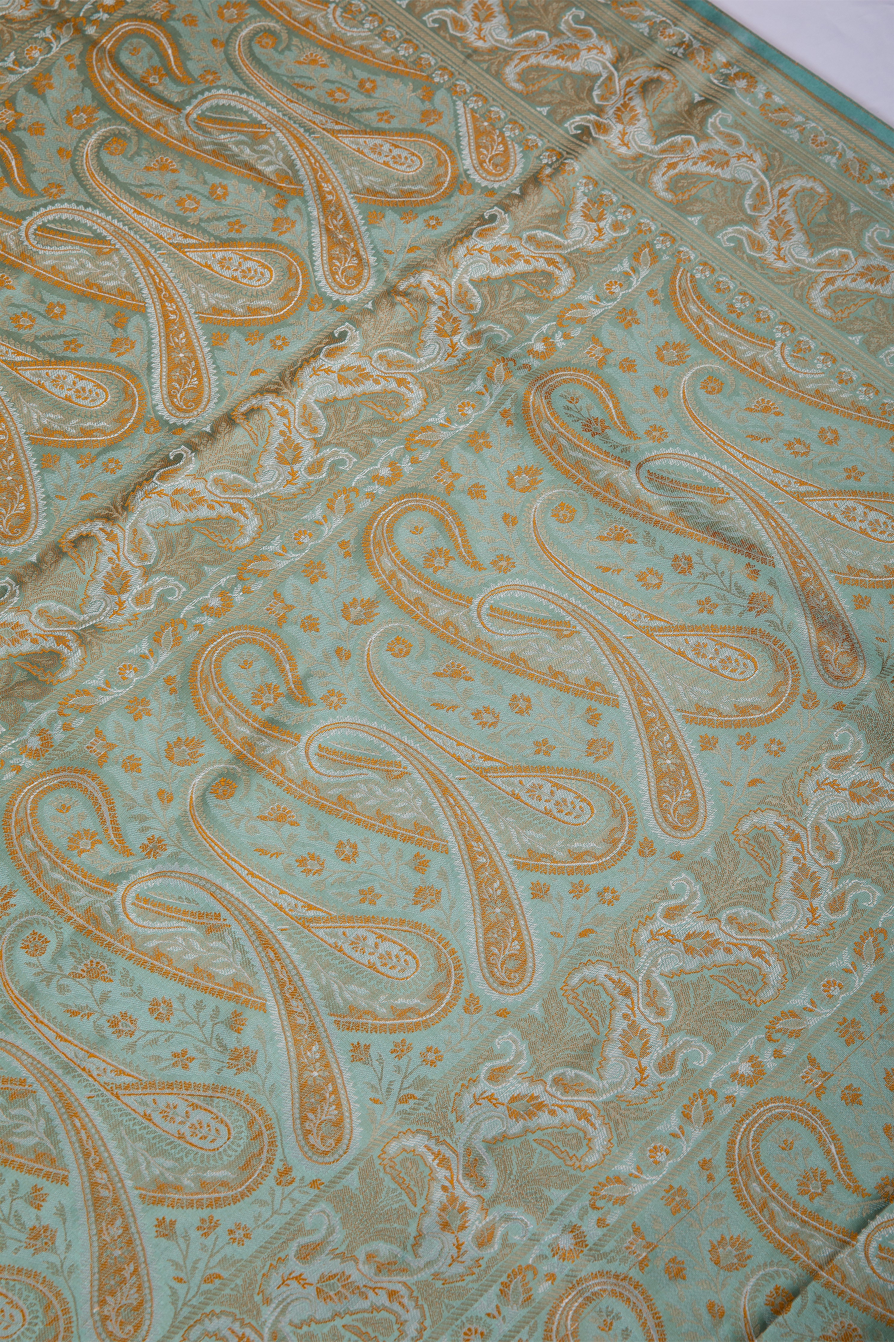 Light green banaras silk saree