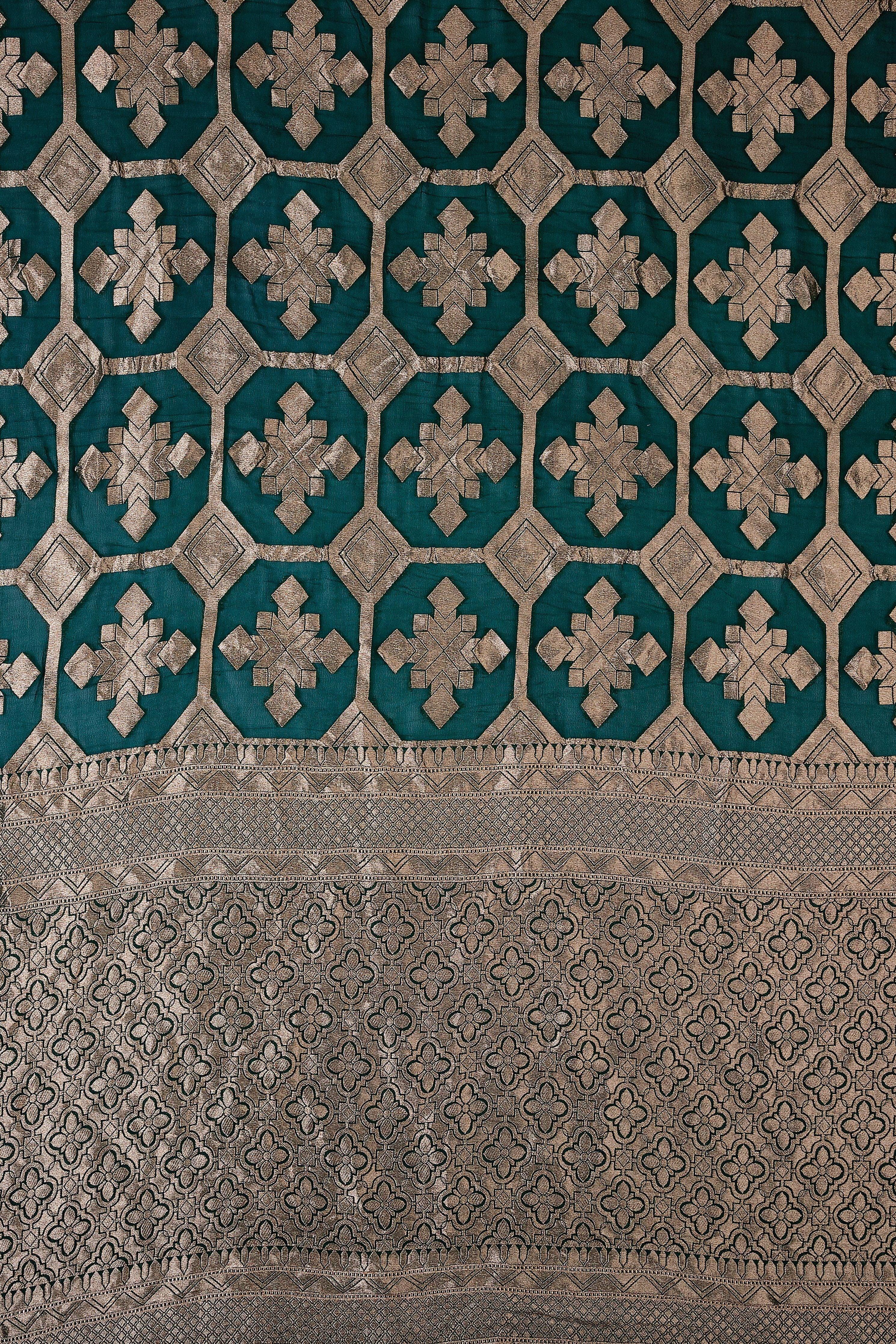 Green Banaras Georgette Saree - Mokshaa