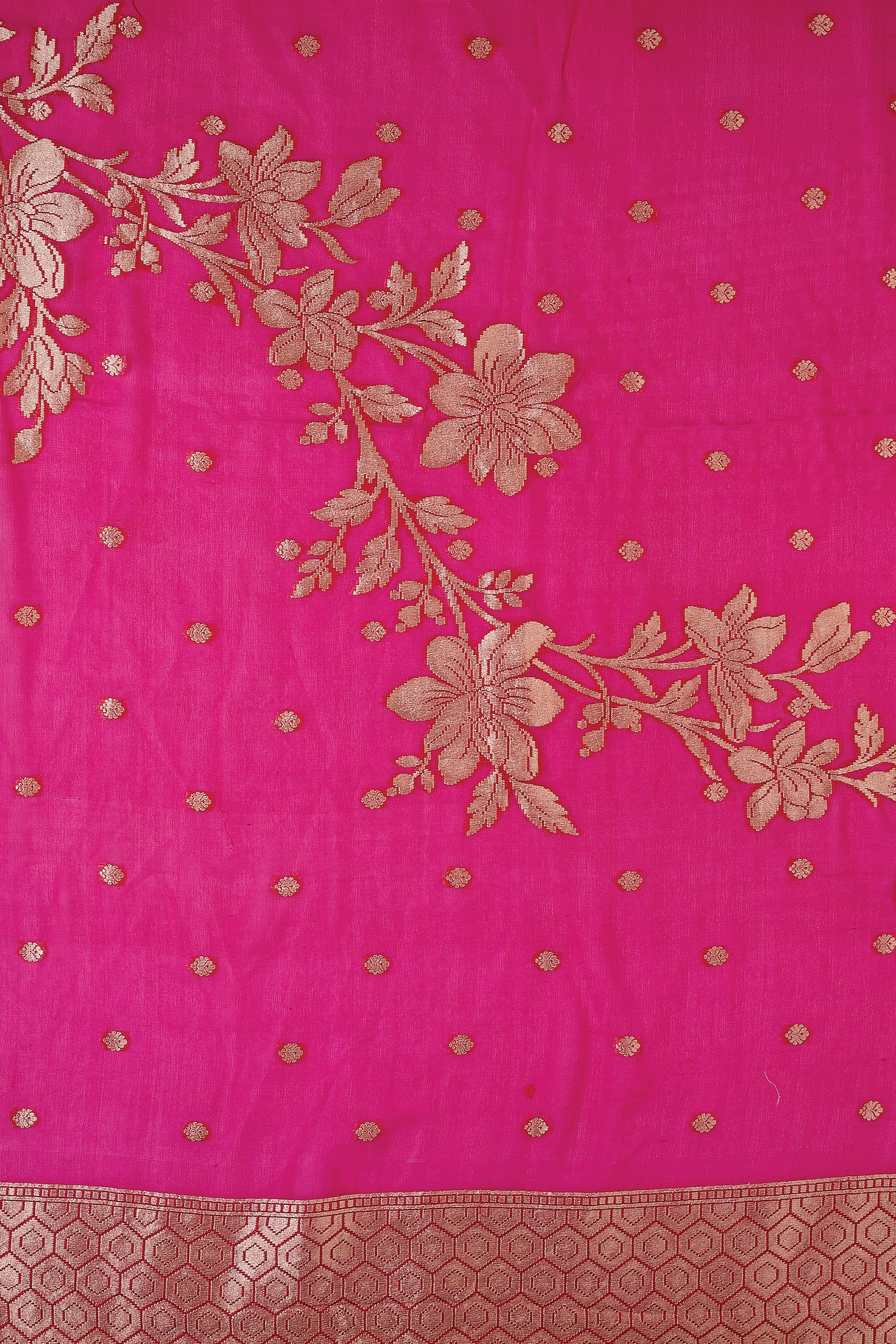 Rani Pink Banaras Georgette Saree - Mokshaa