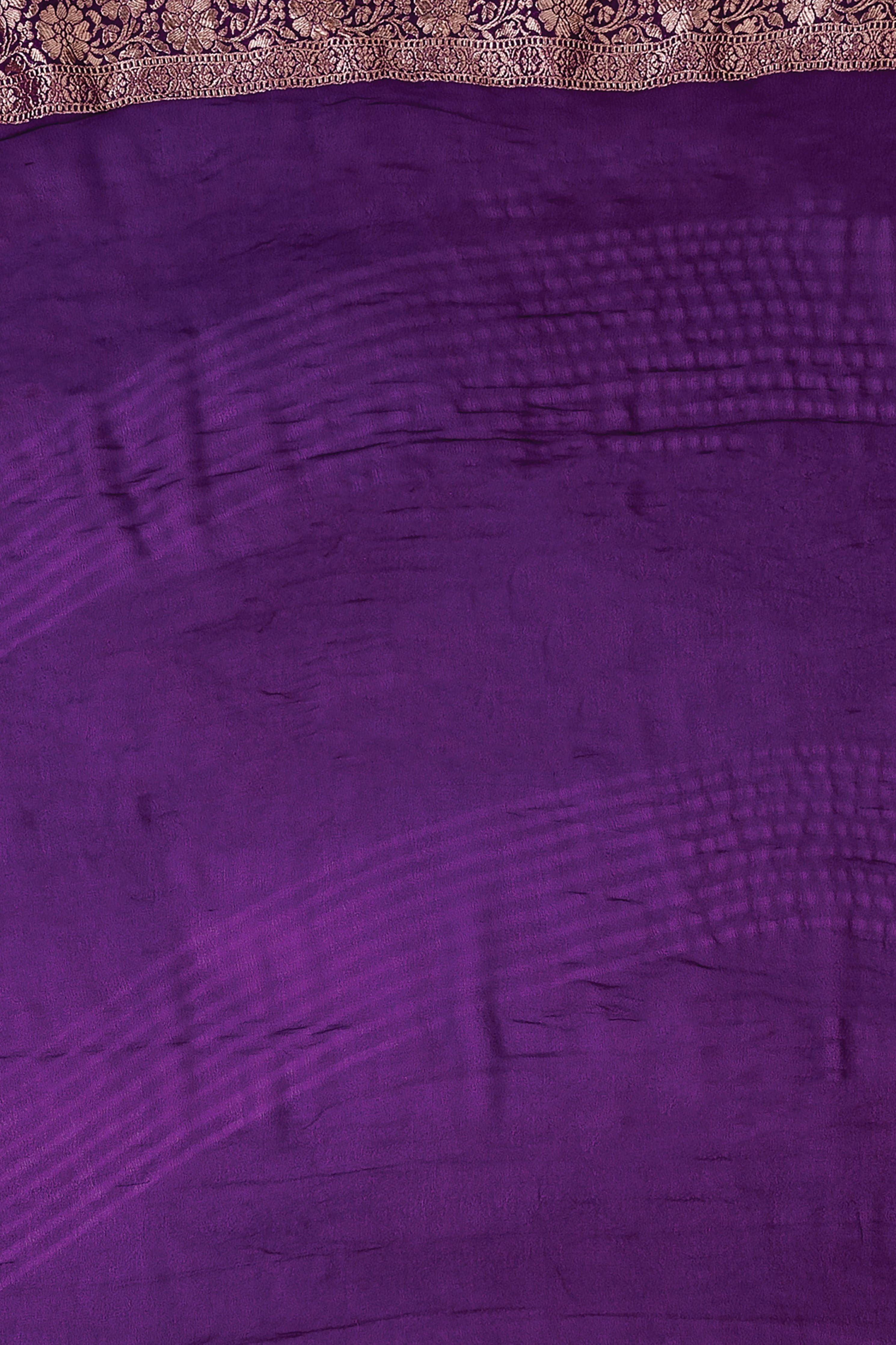 Purple Banaras Georgette Saree - Mokshaa
