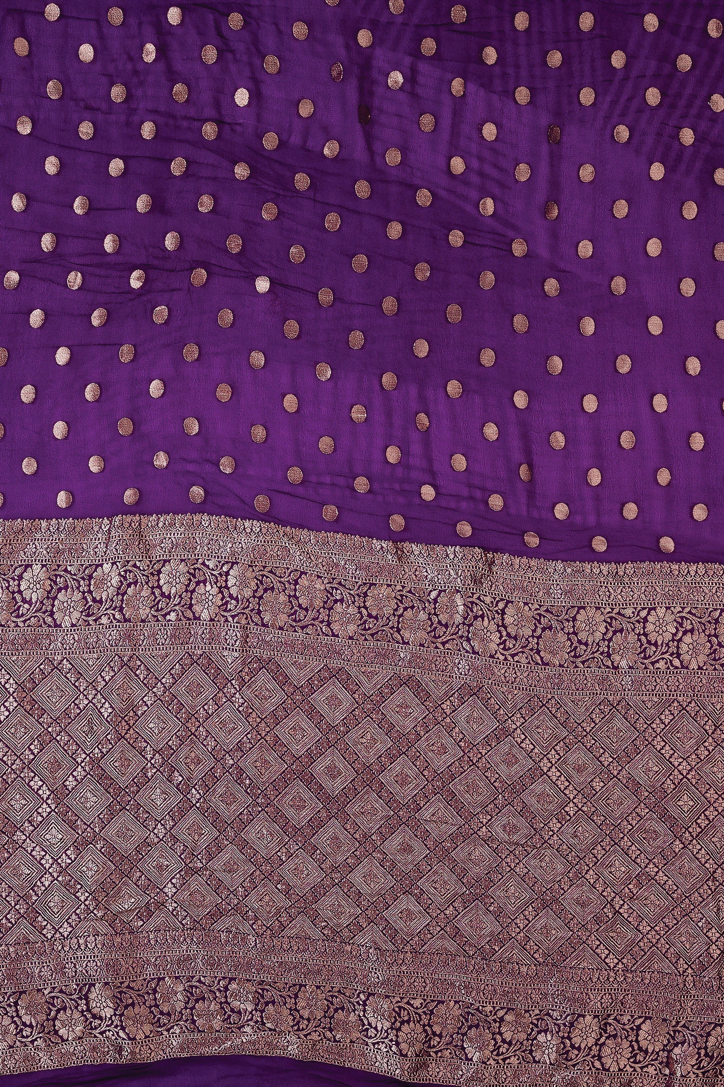 Purple Banaras Georgette Saree - Mokshaa
