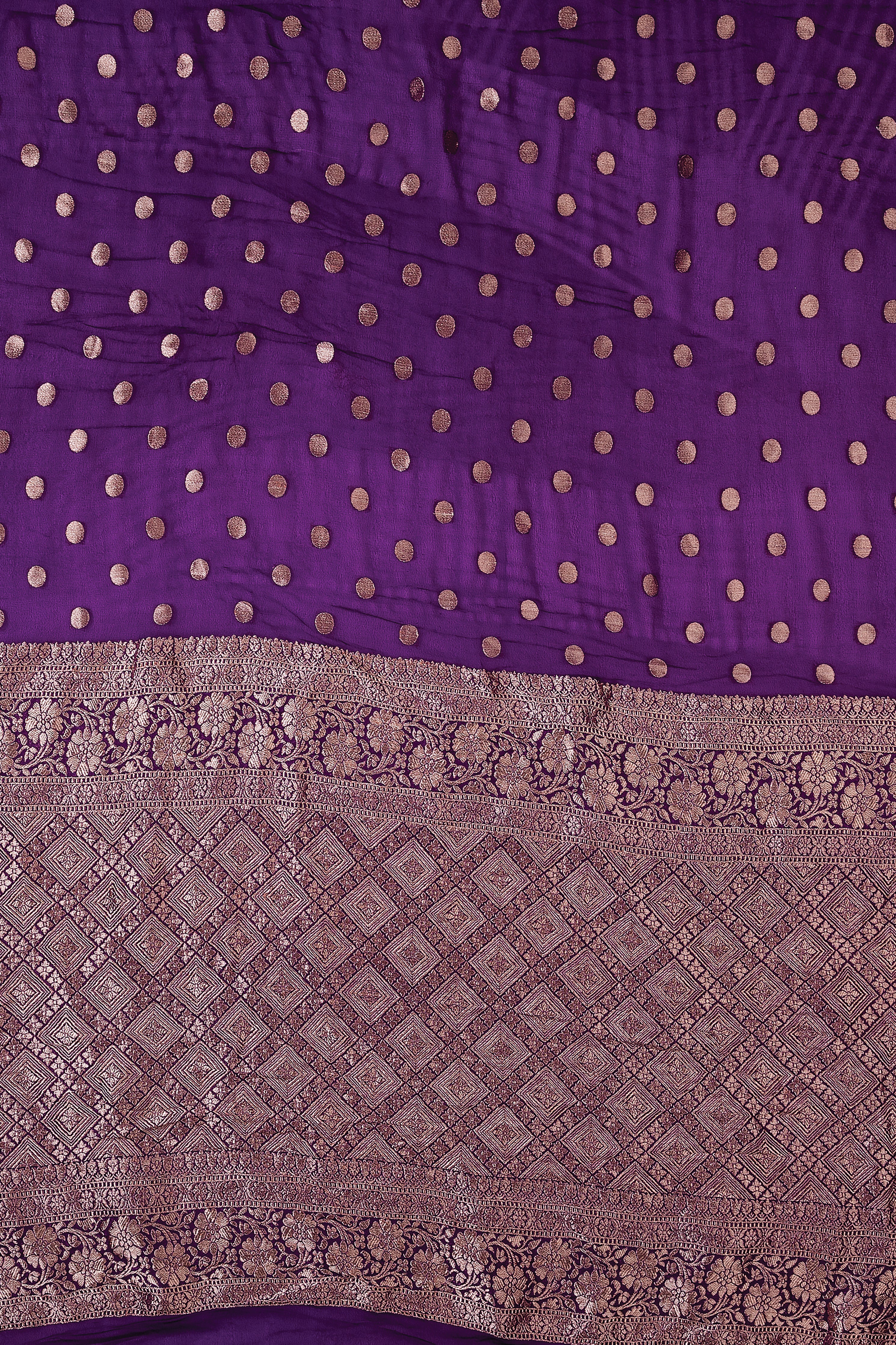 Purple Banaras Georgette Saree - Mokshaa