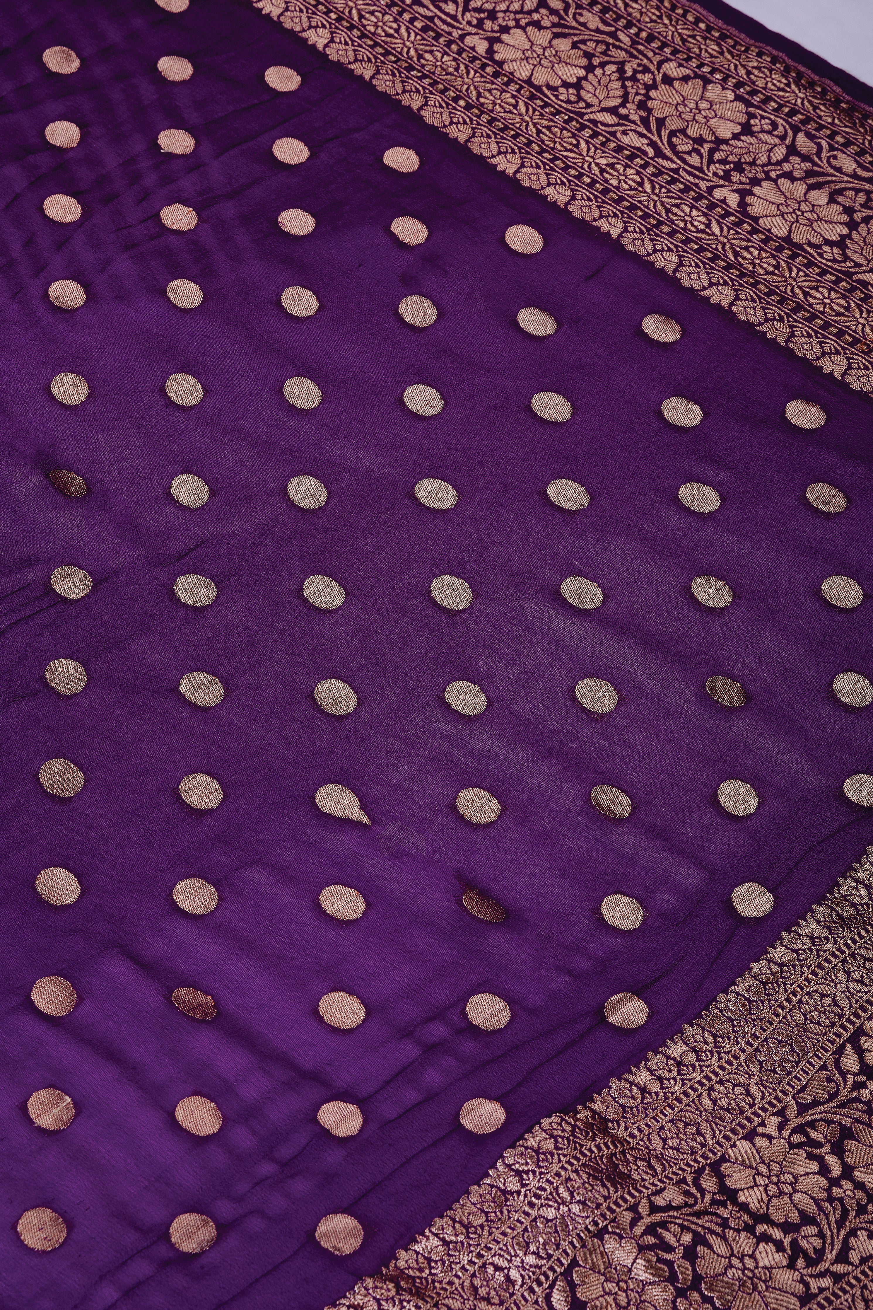 Purple Banaras Georgette Saree - Mokshaa