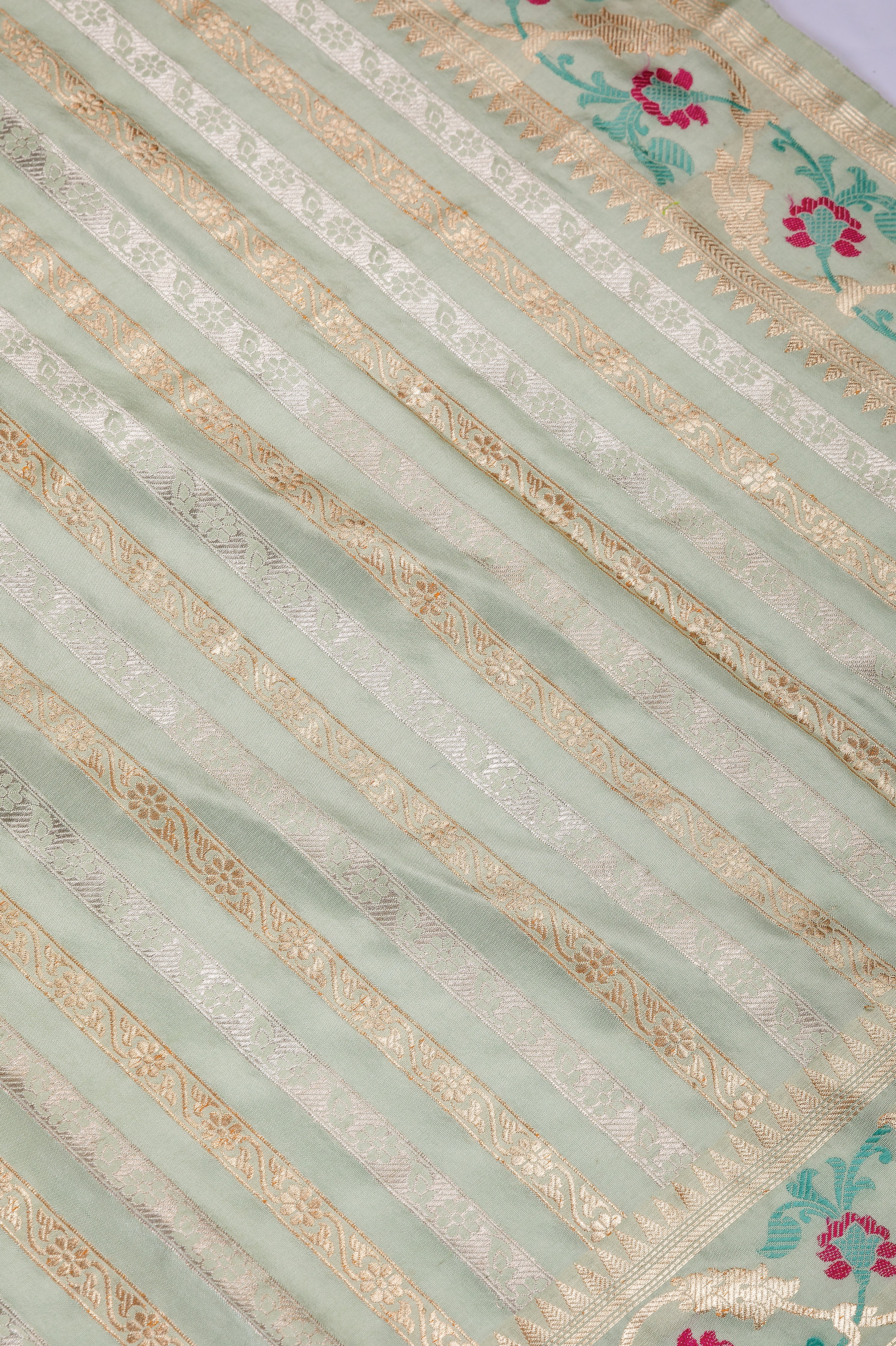 Pista green banaras silk saree