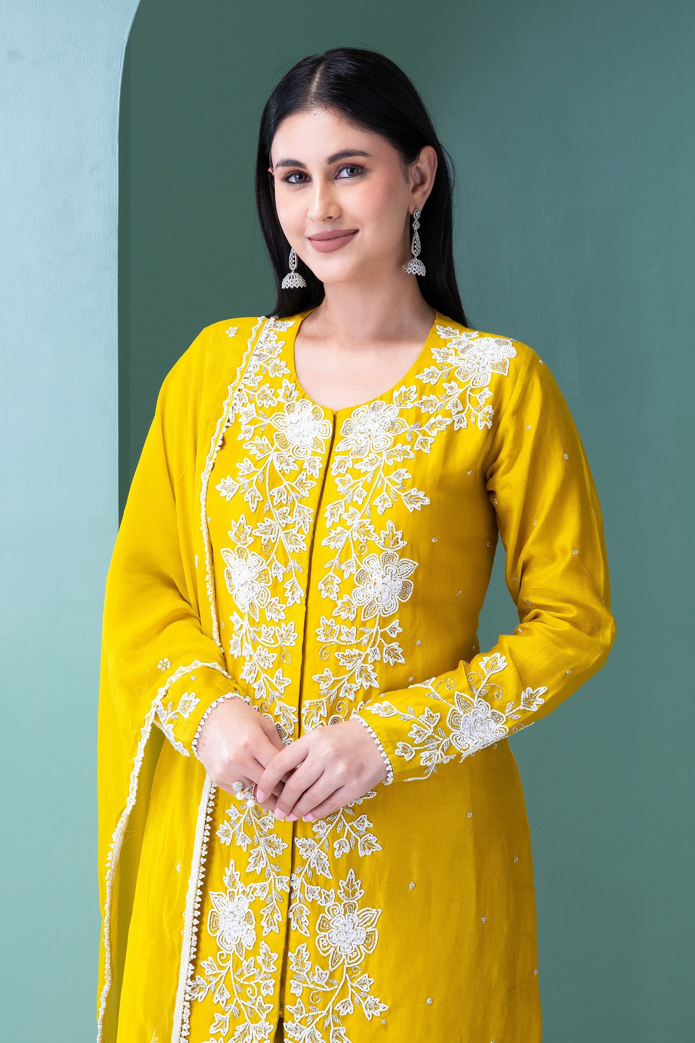 Yellow Silk Sharara Set - Mokshaa