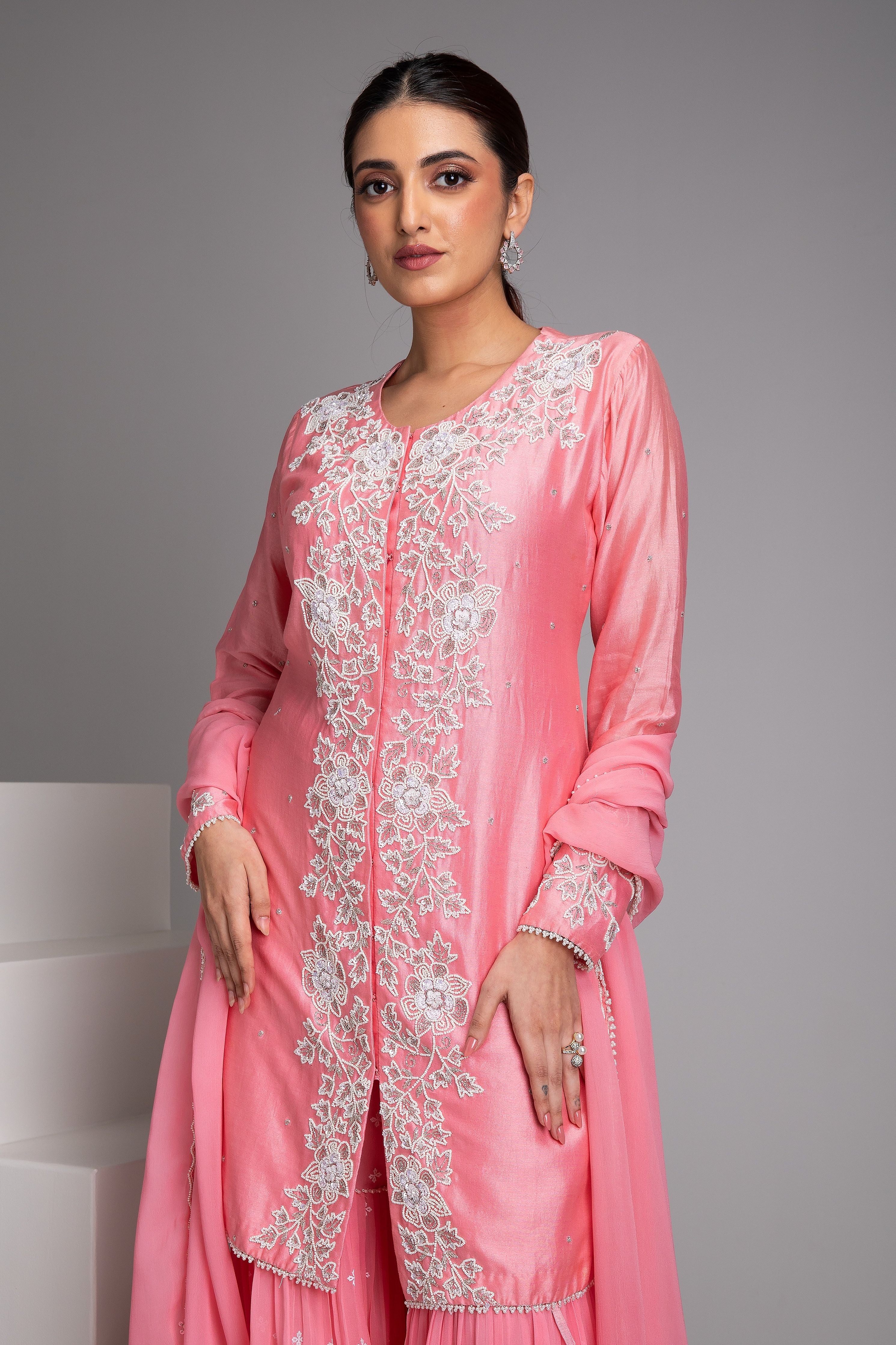 Blush Pink Sharara Set - Mokshaa