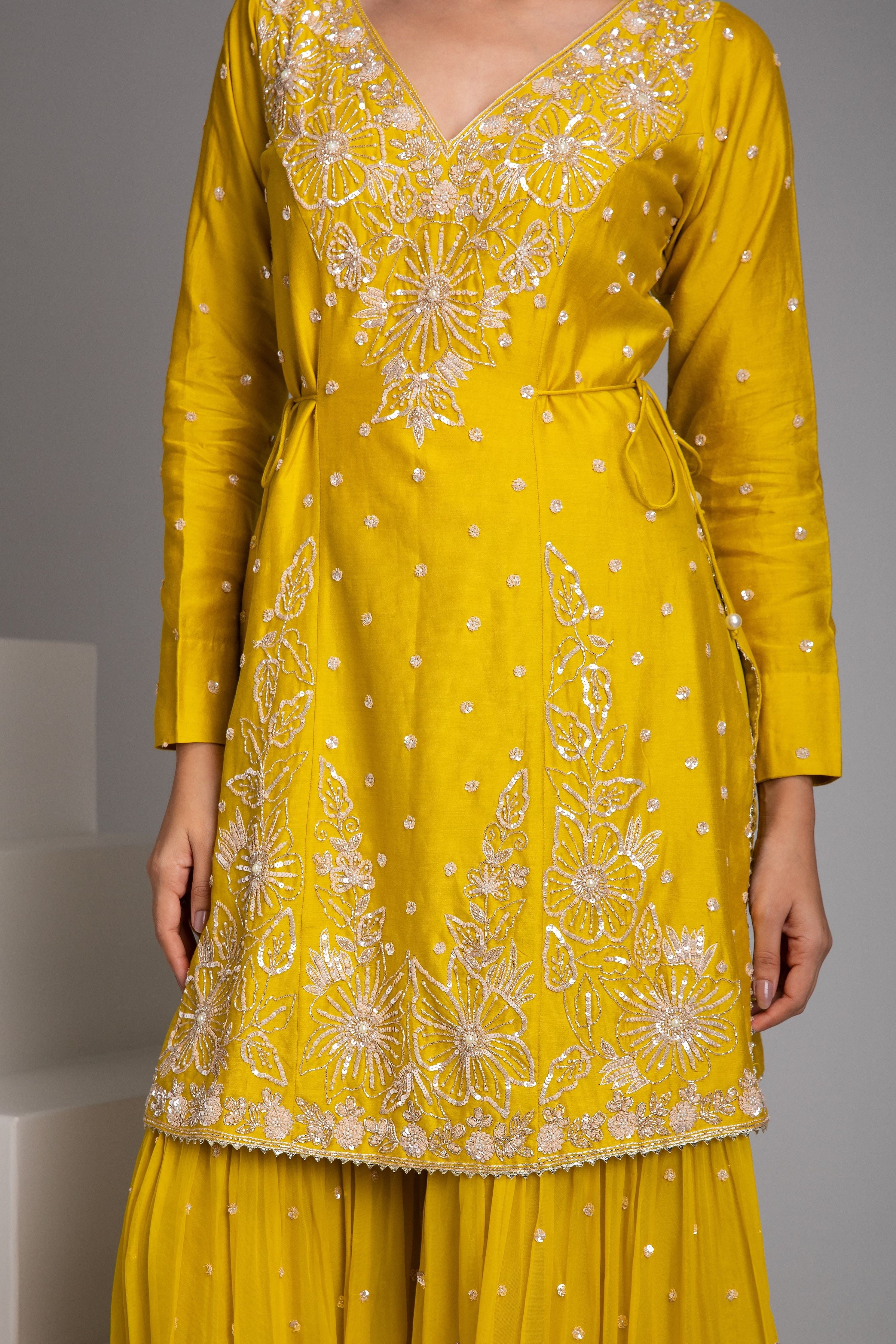 Sunshine Yellow Sharara Set - Mokshaa