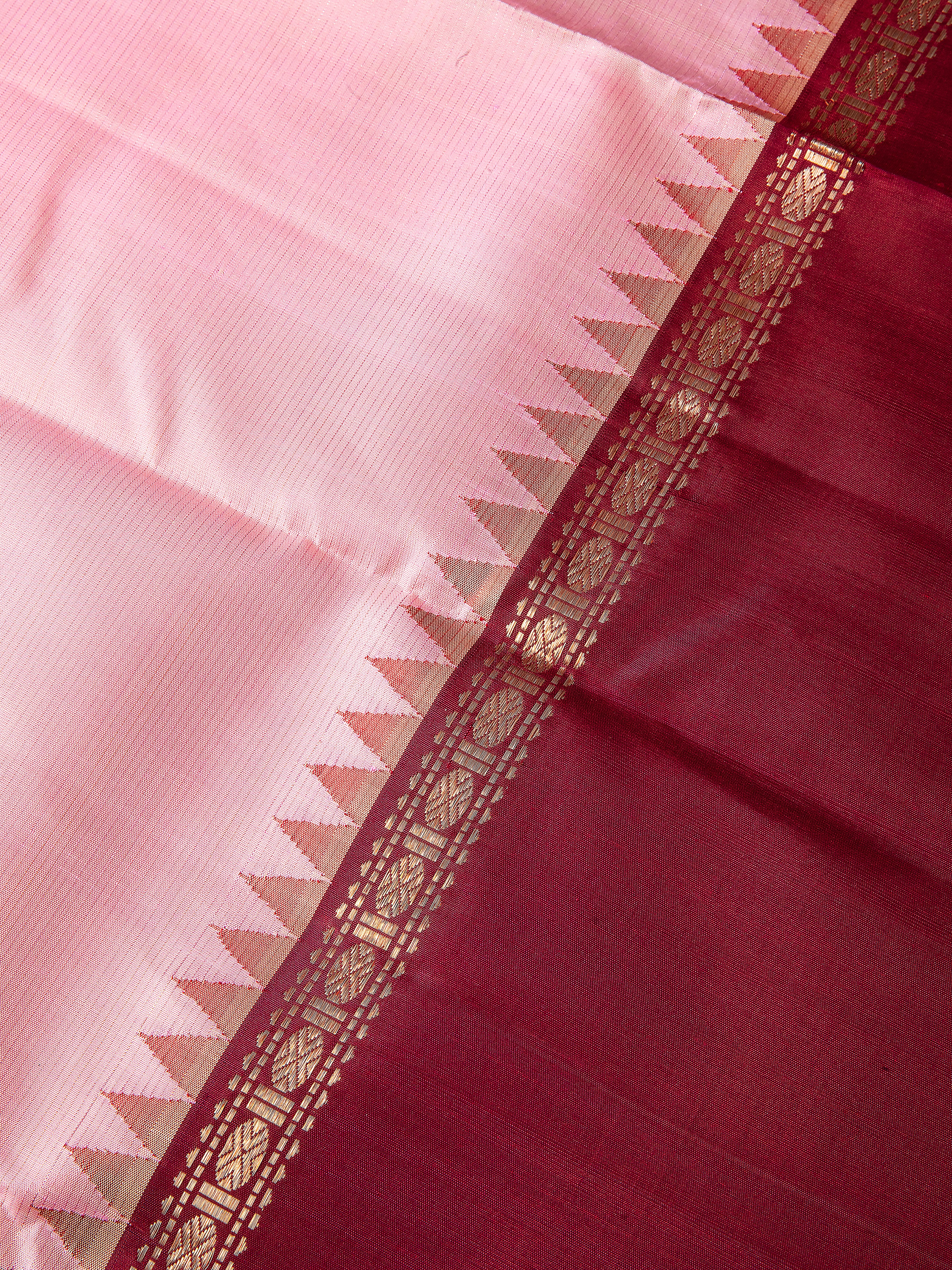 Pink Kanchipuram Silk Saree - Mokshaa