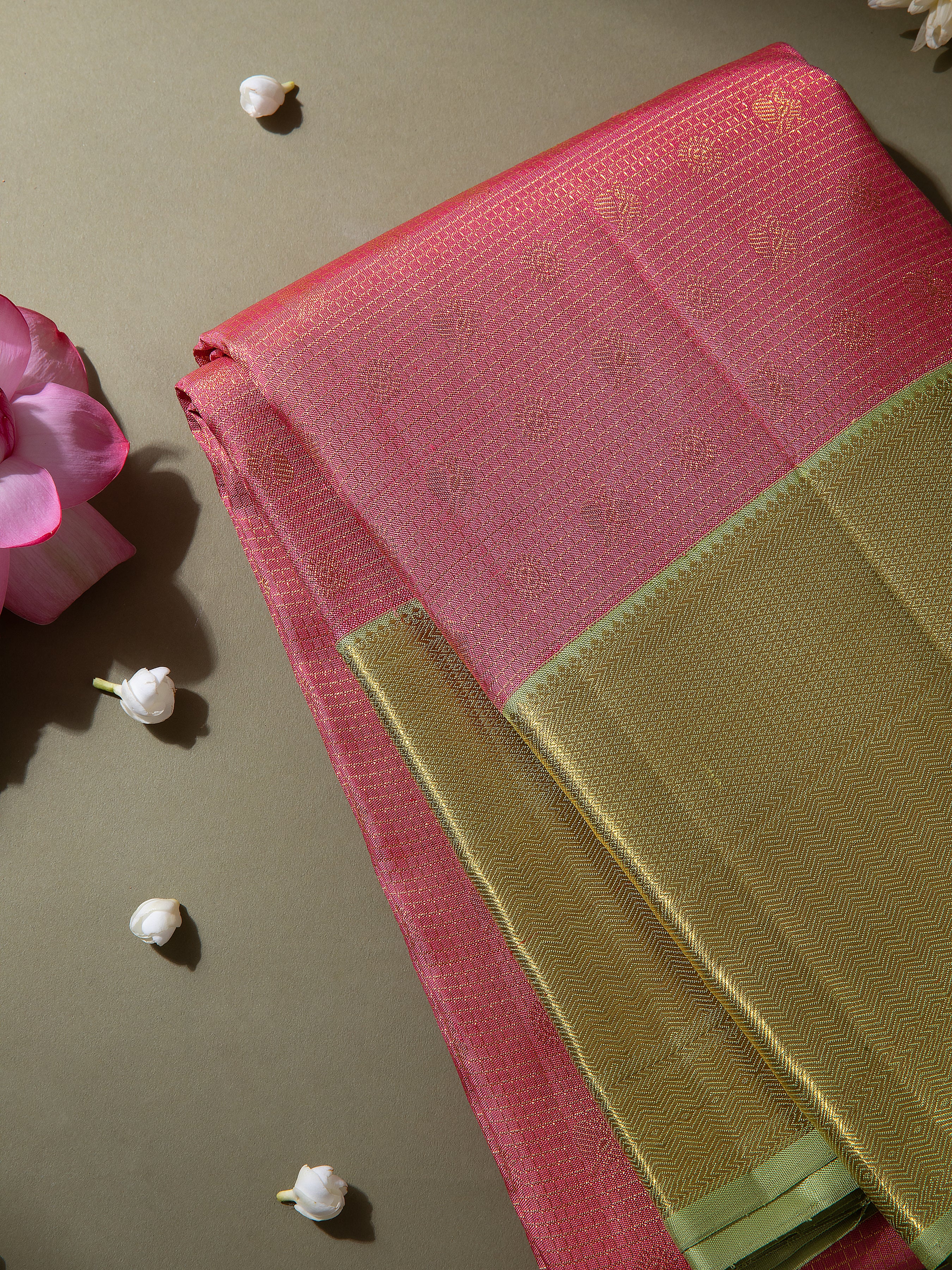 Pink Kanchipuram Silk Saree - Mokshaa