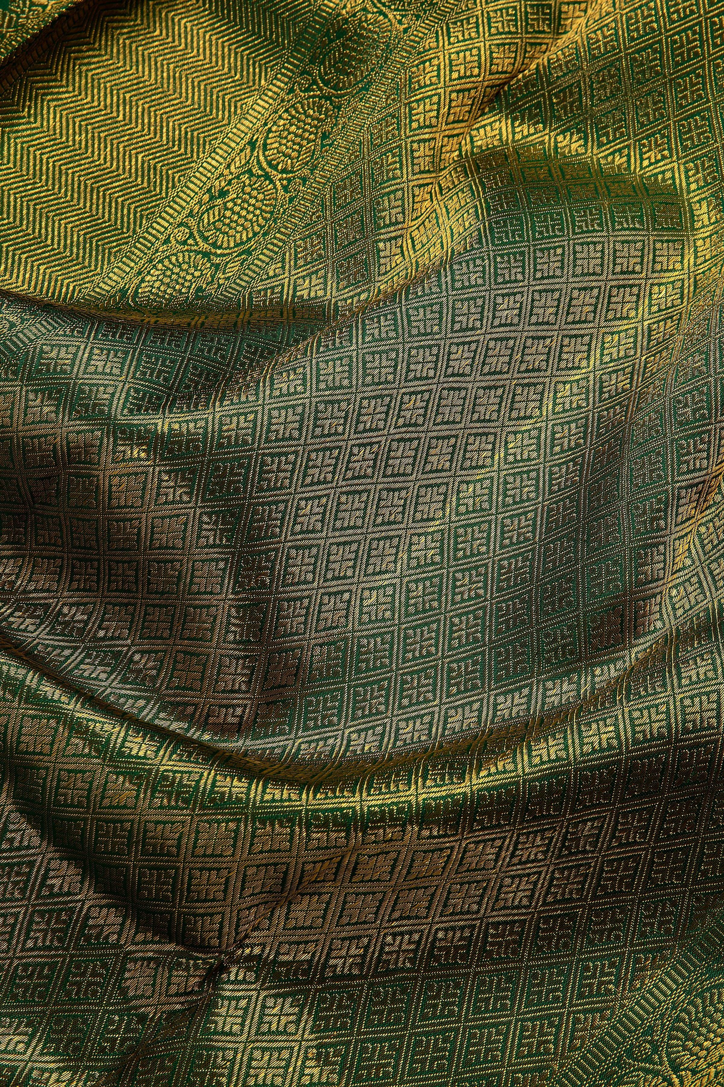 Orange Kanchipuram Silk Saree - Mokshaa
