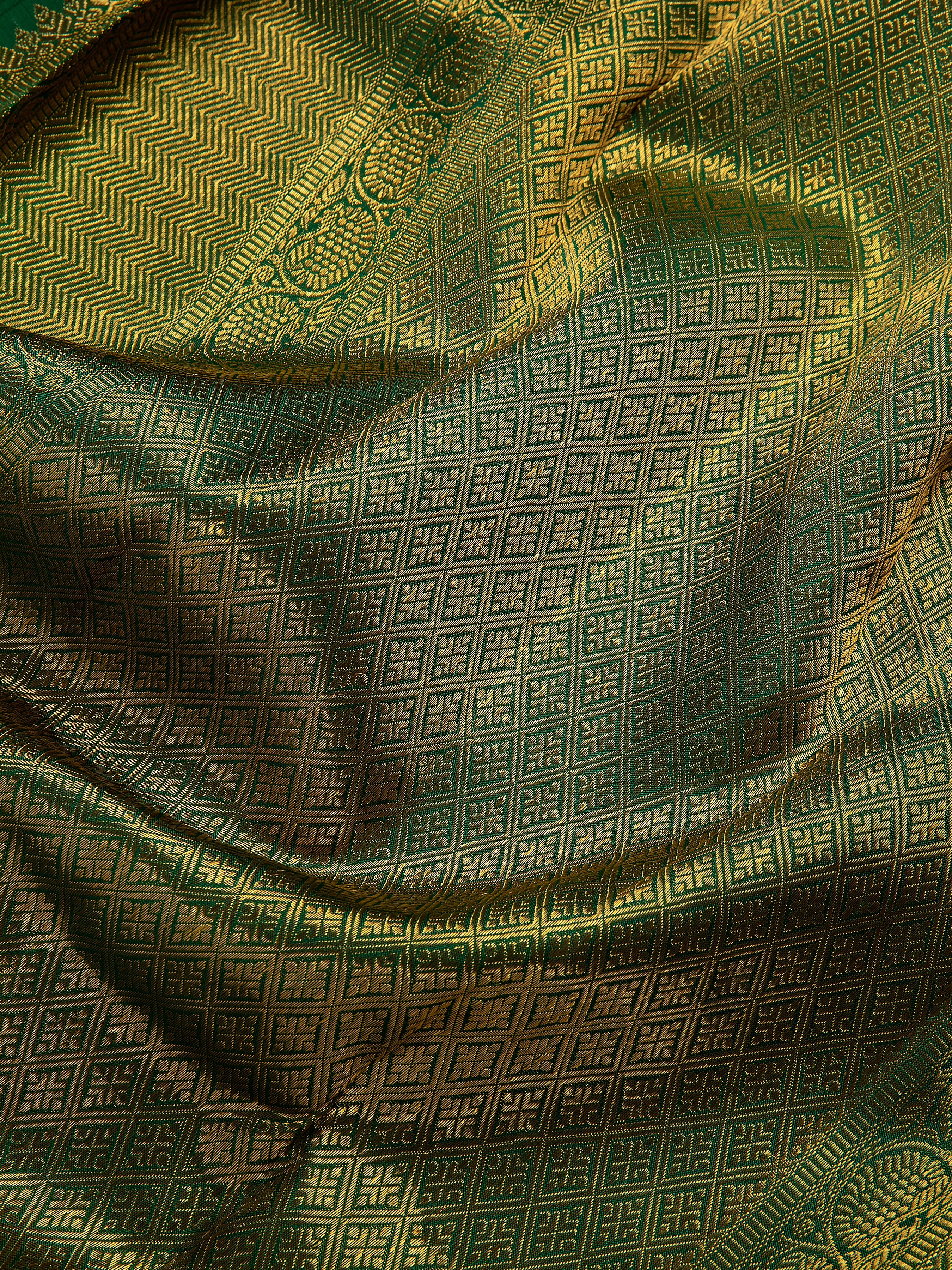 Orange Kanchipuram Silk Saree - Mokshaa