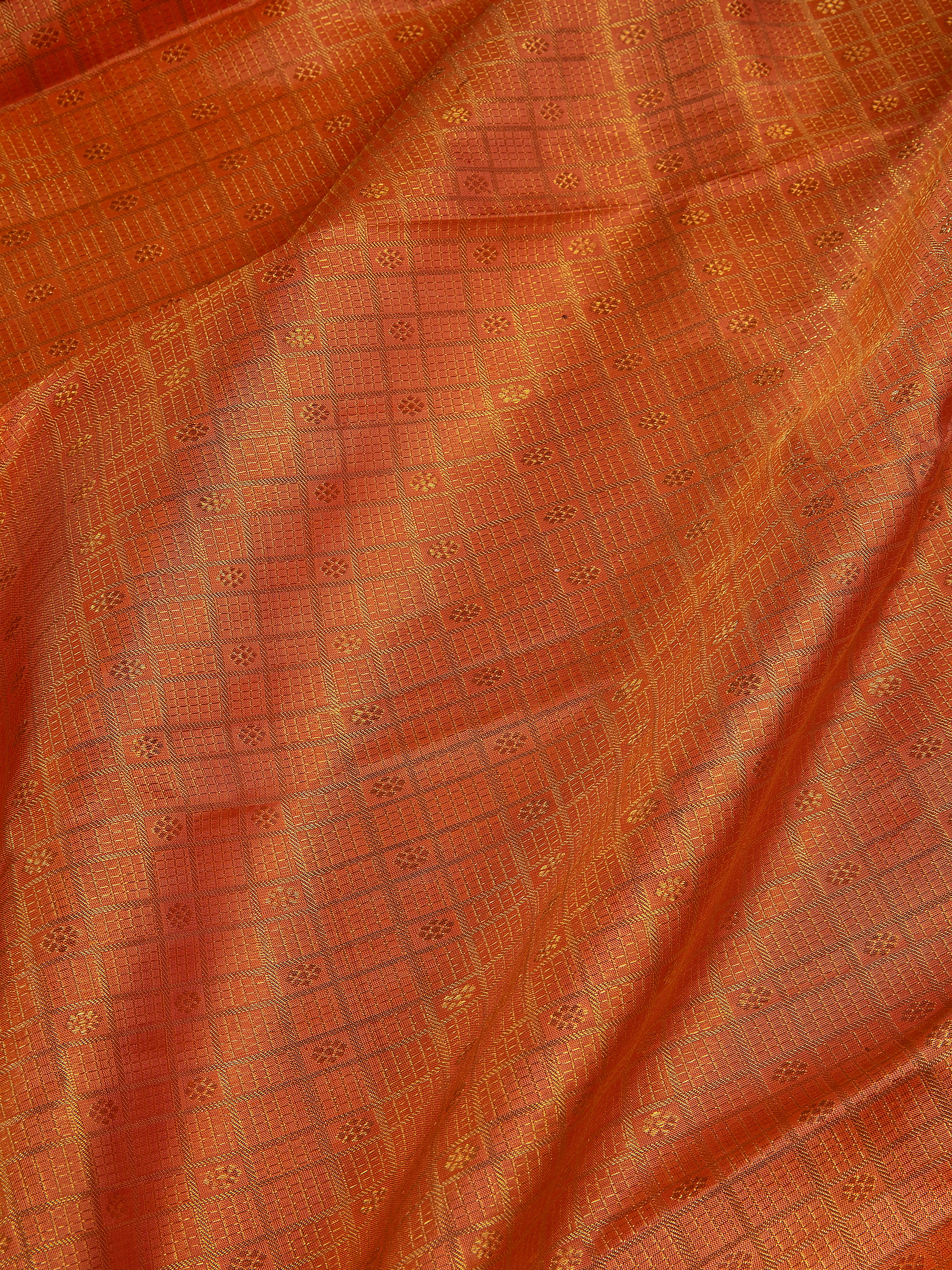 Orange Kanchipuram Silk Saree - Mokshaa