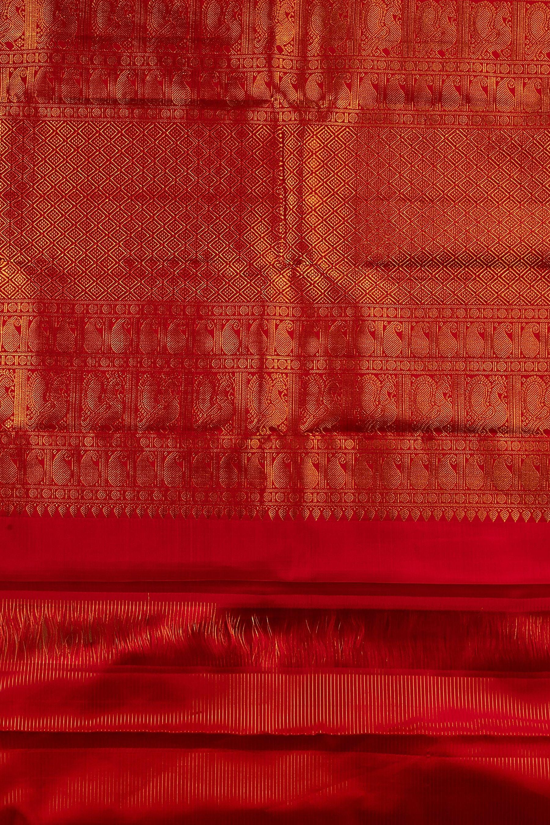 Orange Kanchipuram Silk Saree - Mokshaa