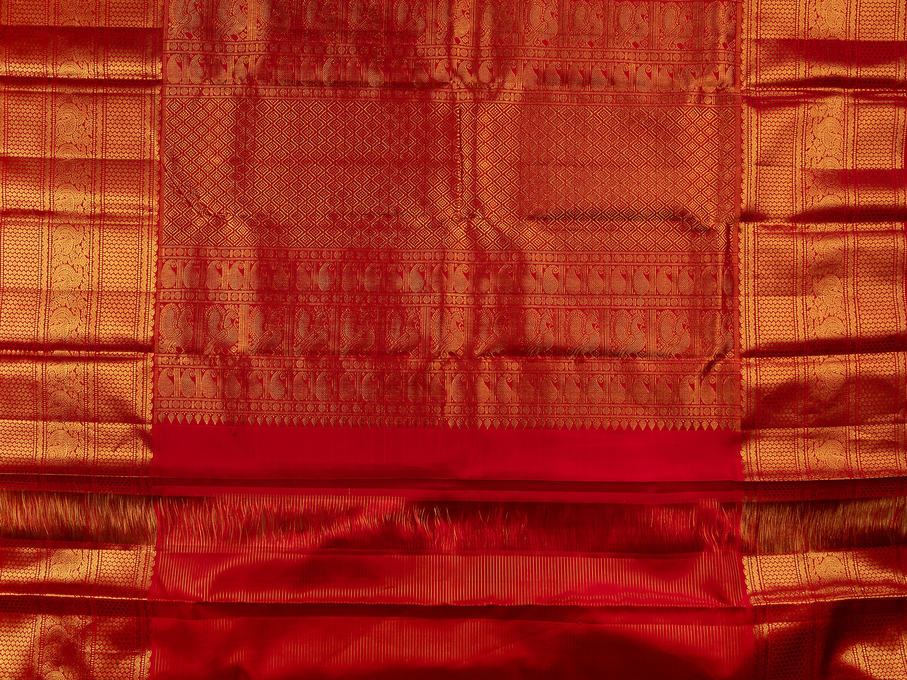 Orange Kanchipuram Silk Saree - Mokshaa