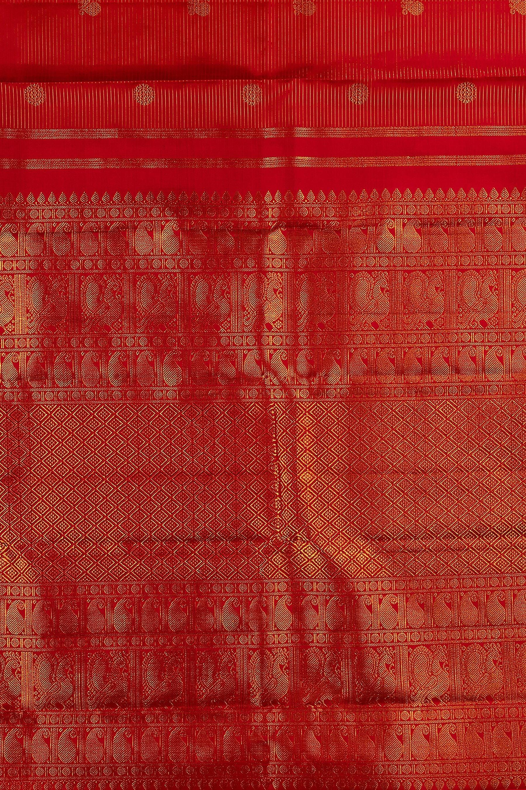 Orange Kanchipuram Silk Saree - Mokshaa