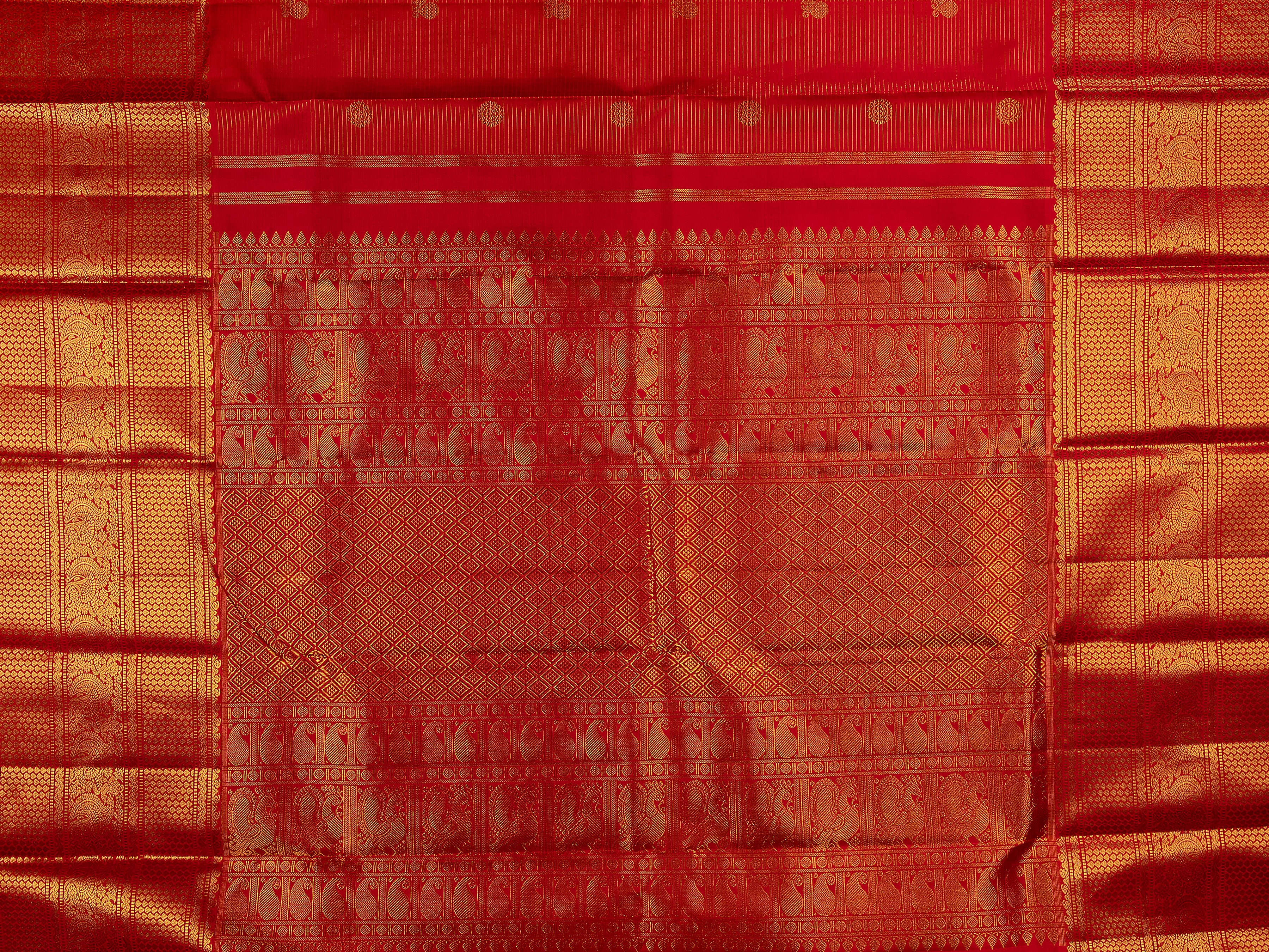 Orange Kanchipuram Silk Saree - Mokshaa