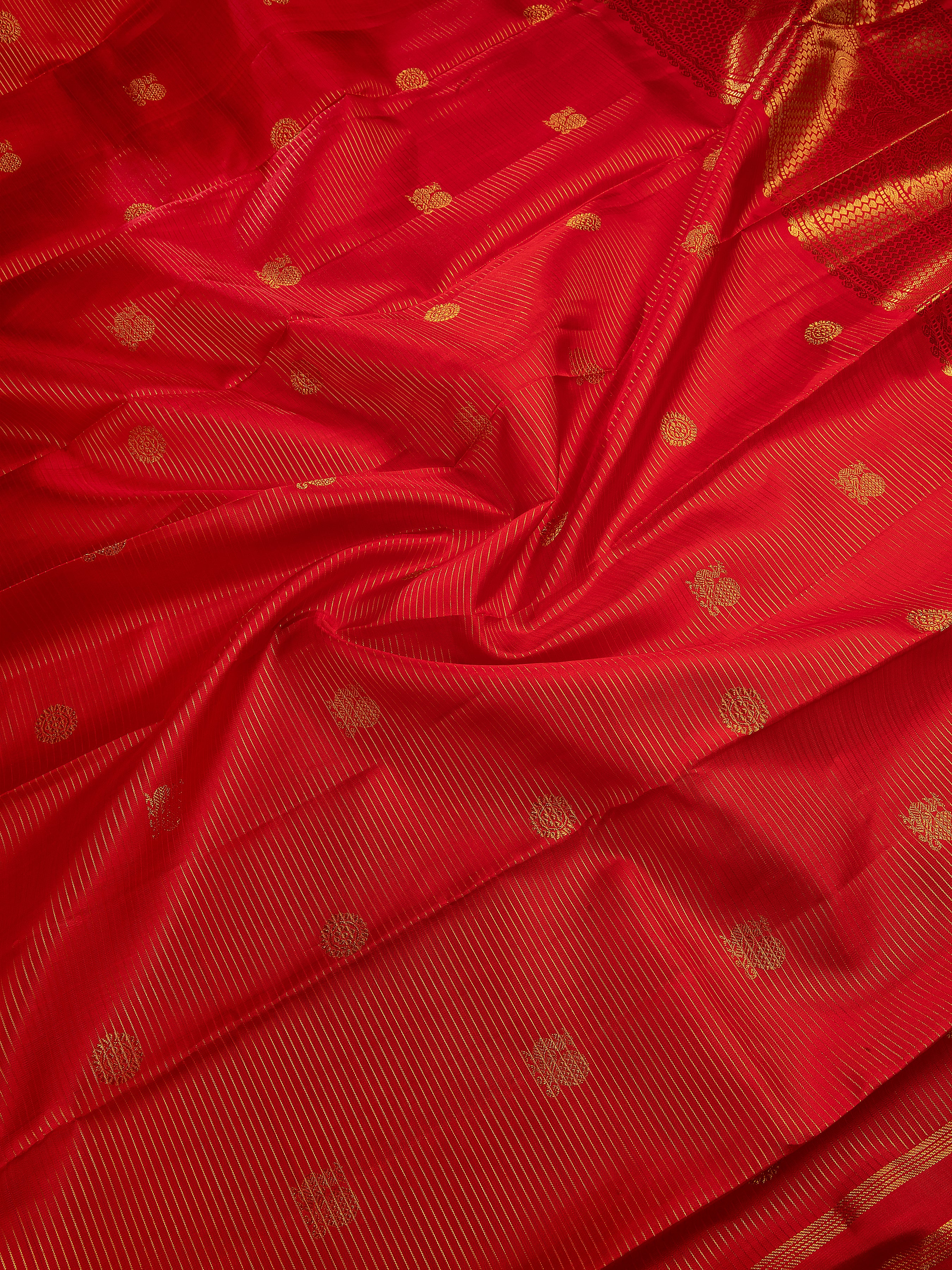 Orange Kanchipuram Silk Saree - Mokshaa