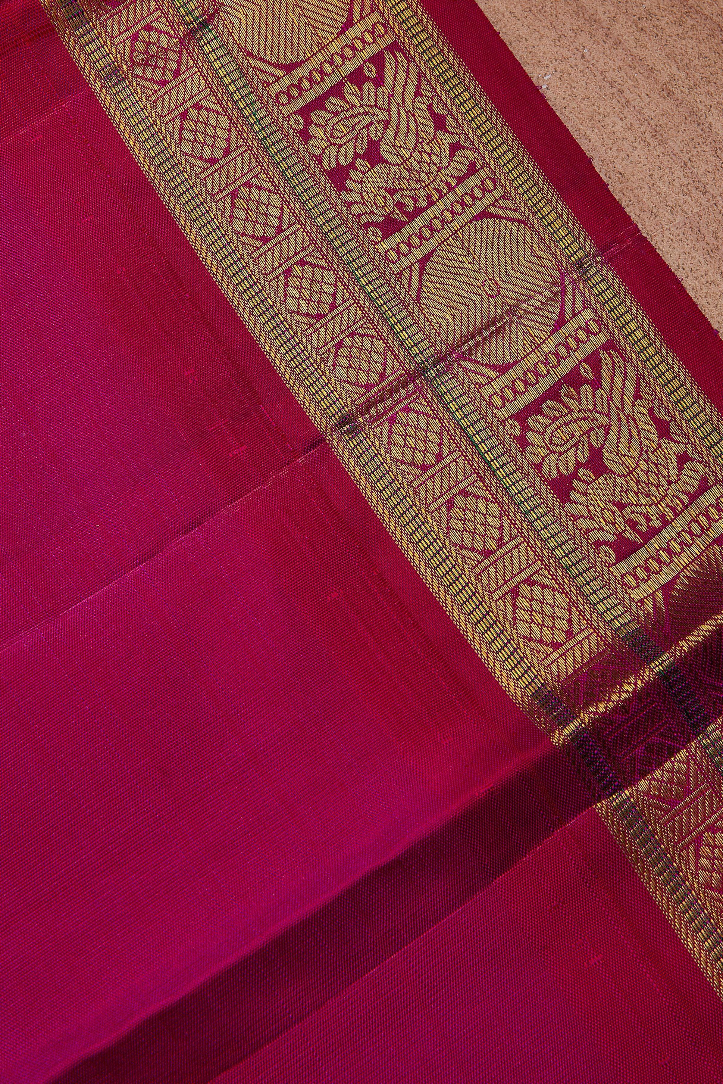 Pink Kanchipuram Silk Saree - Mokshaa