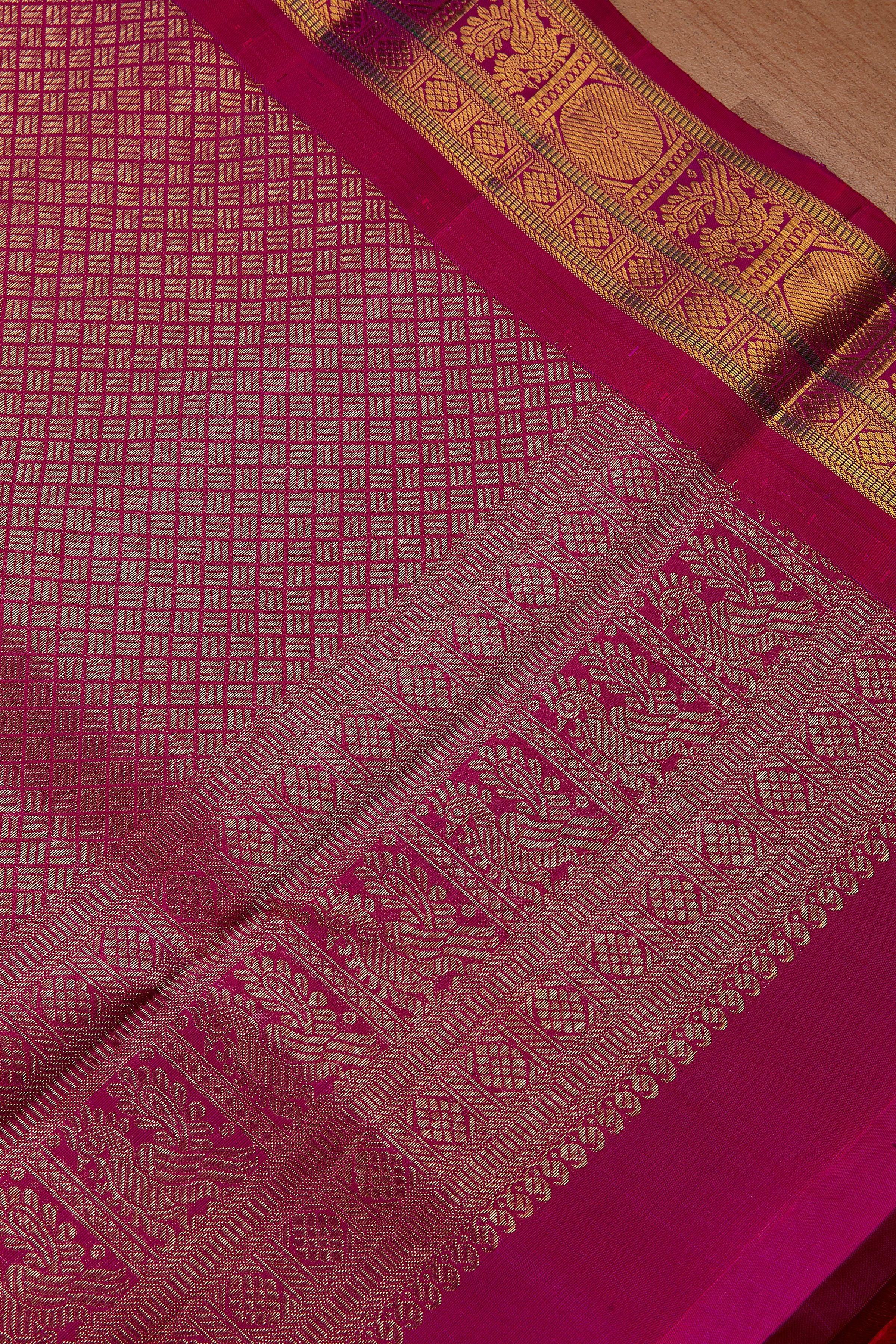 Pink Kanchipuram Silk Saree - Mokshaa