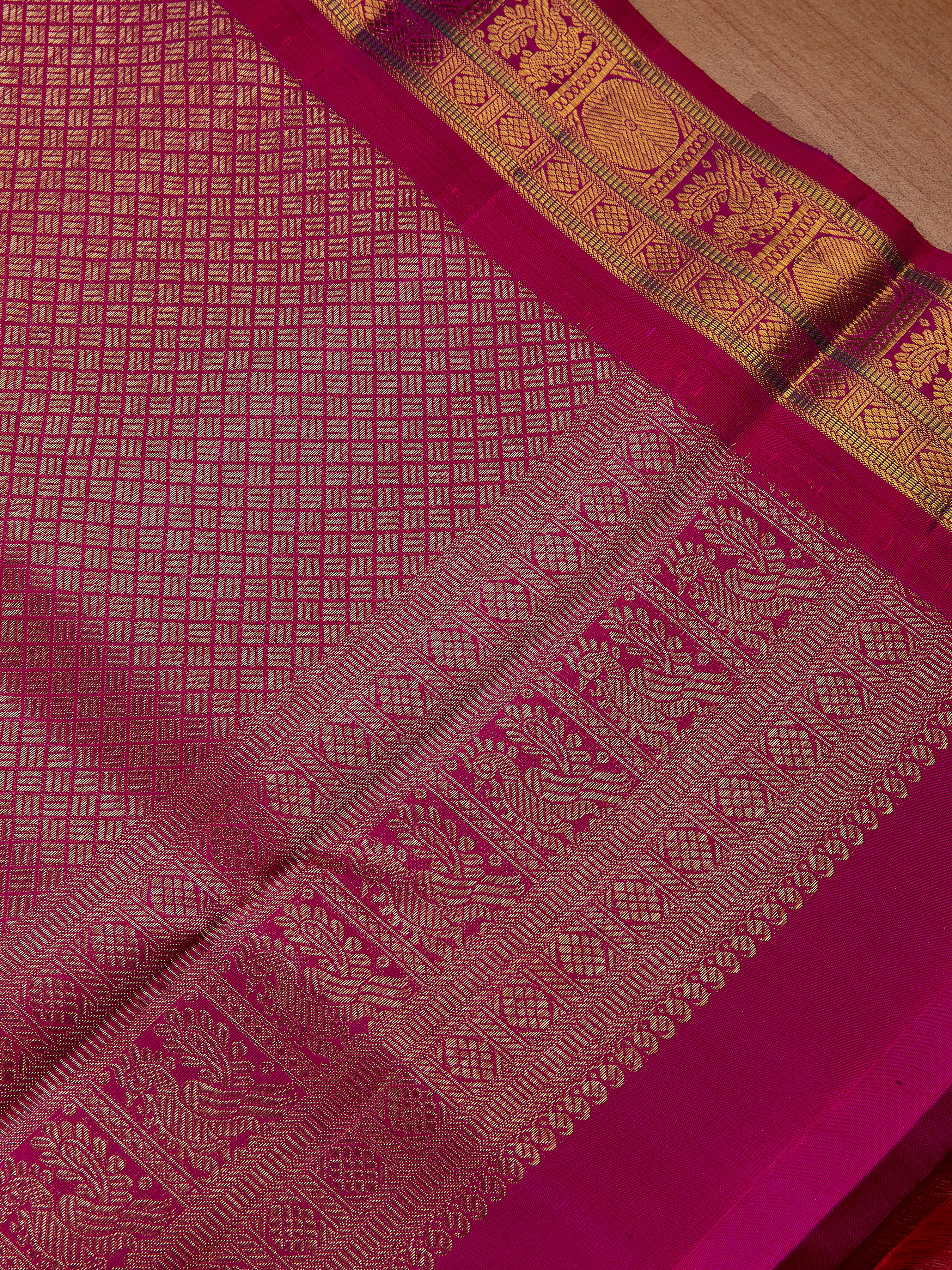 Pink Kanchipuram Silk Saree - Mokshaa